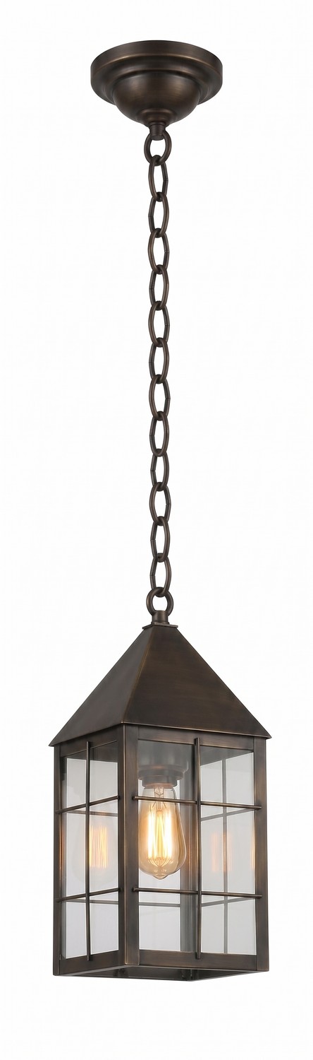 One Light Pendant by Innovations - Ashford Collection, Dark Brass Finish - 9522-H-DB-CL
