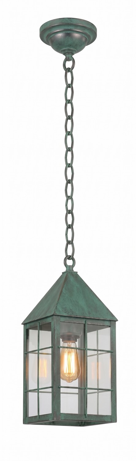One Light Pendant by Innovations - Ashford Collection, Verde Green Finish - 9522-H-VG-CL