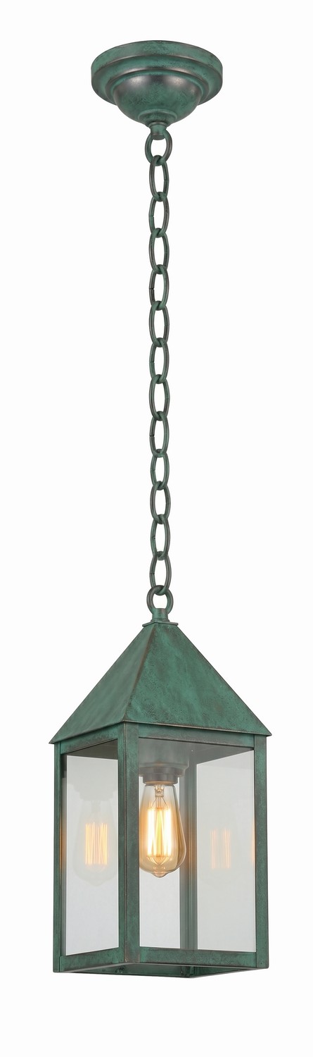 One Light Pendant by Innovations - Ashford Collection, Verde Green Finish - 9522-VG-CL