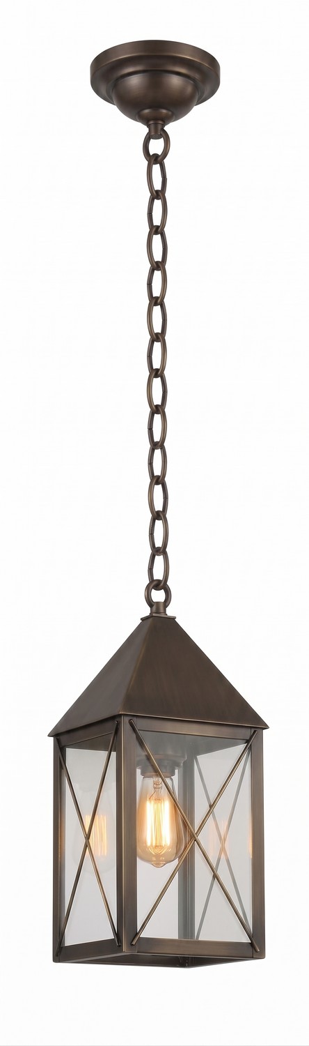 One Light Pendant by Innovations - Ashford Collection, Dark Brass Finish - 9522-X-DB-CL