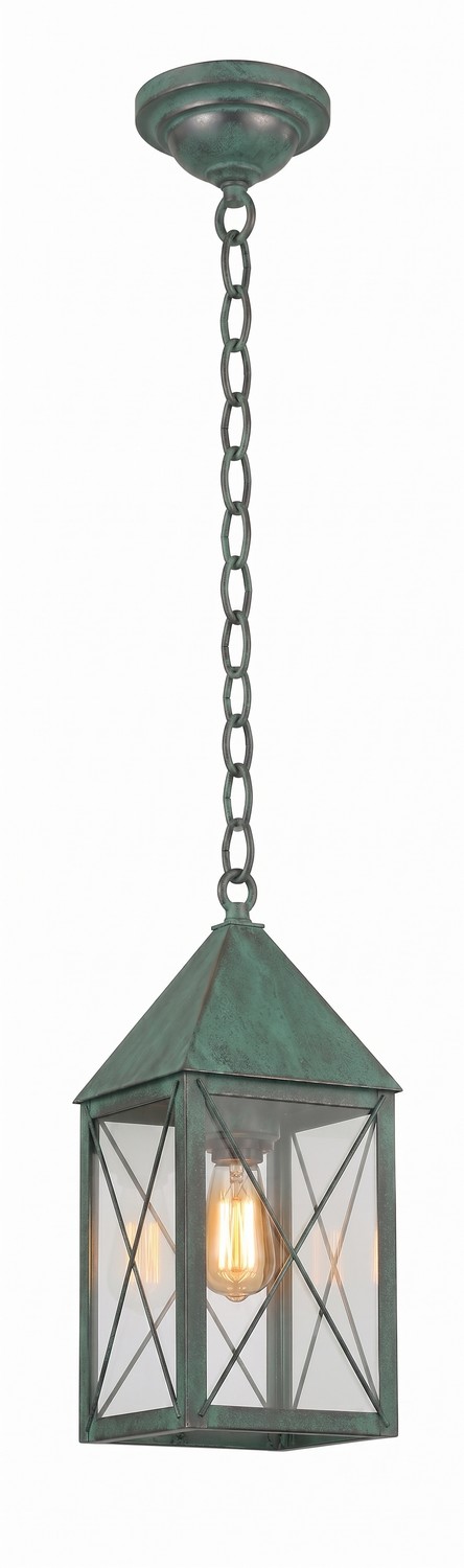 One Light Pendant by Innovations - Ashford Collection, Verde Green Finish - 9522-X-VG-CL