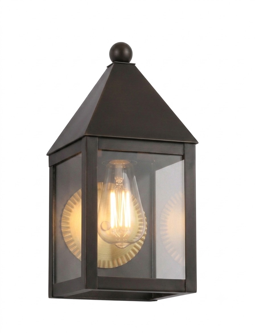 One Light Wall Sconce by Innovations - Ashford Collection, Dark Brass Finish - 9531-DB-CL