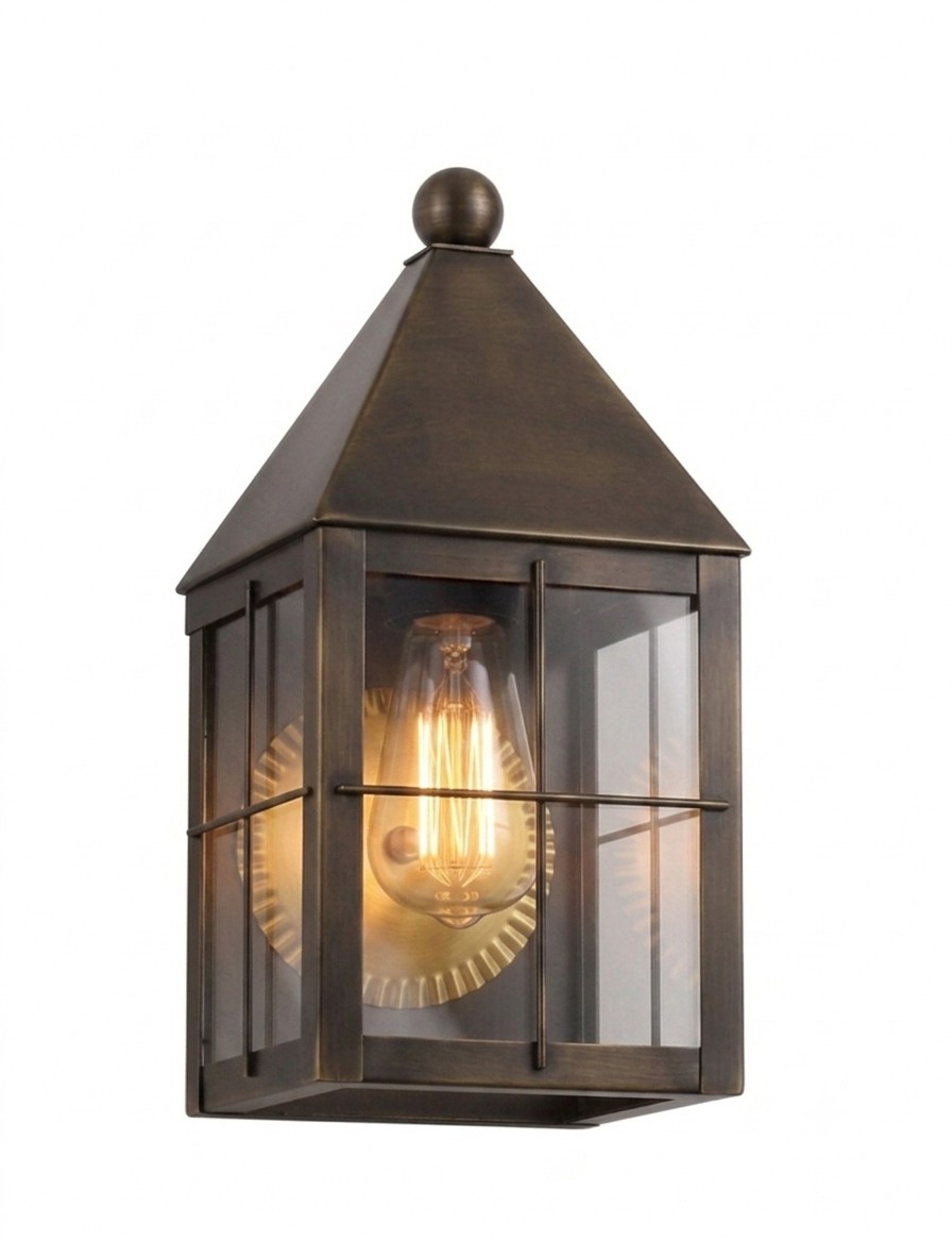 One Light Wall Sconce by Innovations - Ashford Collection, Dark Brass Finish - 9531-H-DB-CL