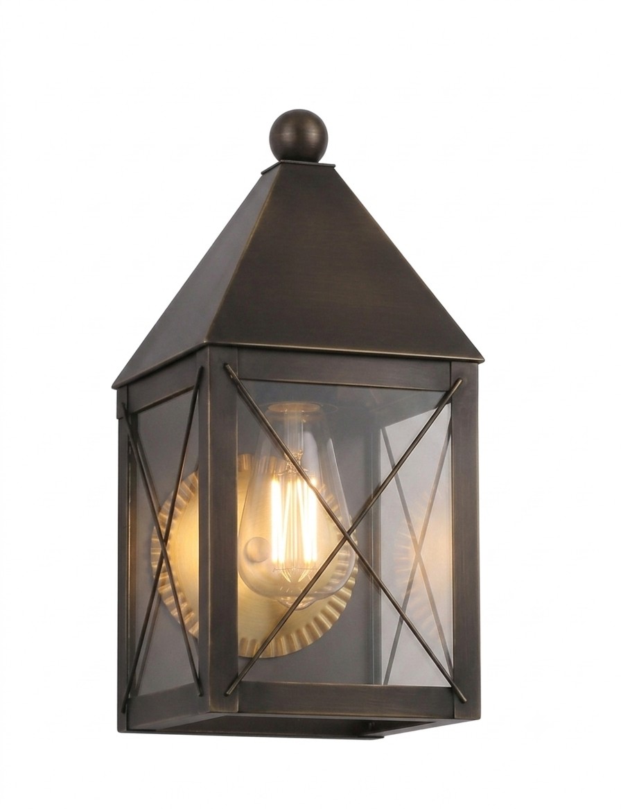 One Light Wall Sconce by Innovations - Ashford Collection, Dark Brass Finish - 9531-X-DB-CL
