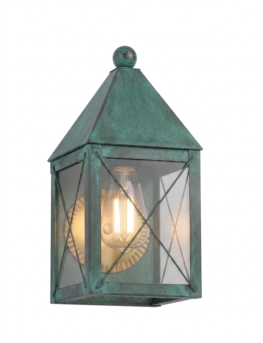 One Light Wall Sconce by Innovations - Ashford Collection, Verde Green Finish - 9531-X-VG-CL