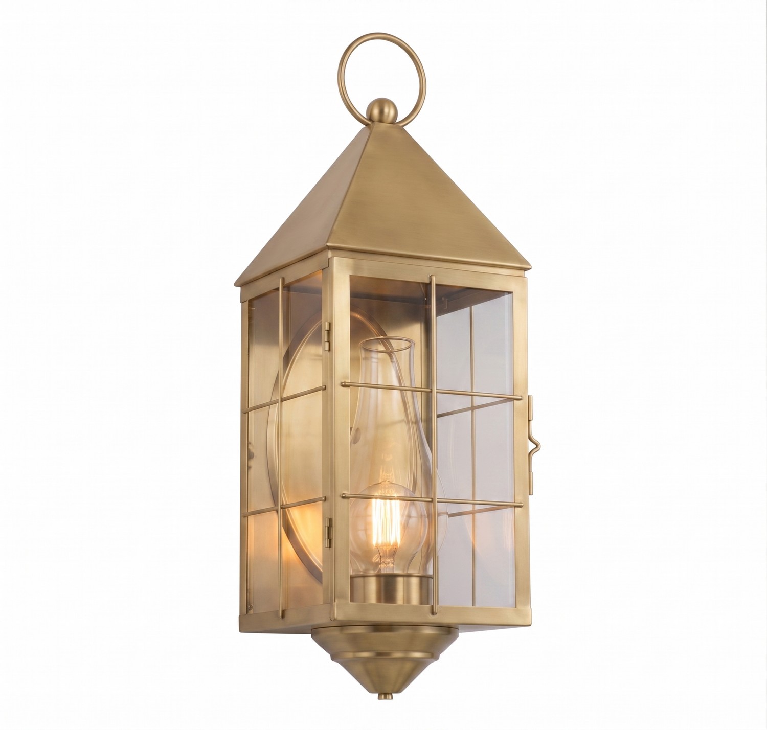 One Light Wall Sconce by Innovations - Ashford Collection, Antique Brass Finish - 9561-H-AB-CL-C