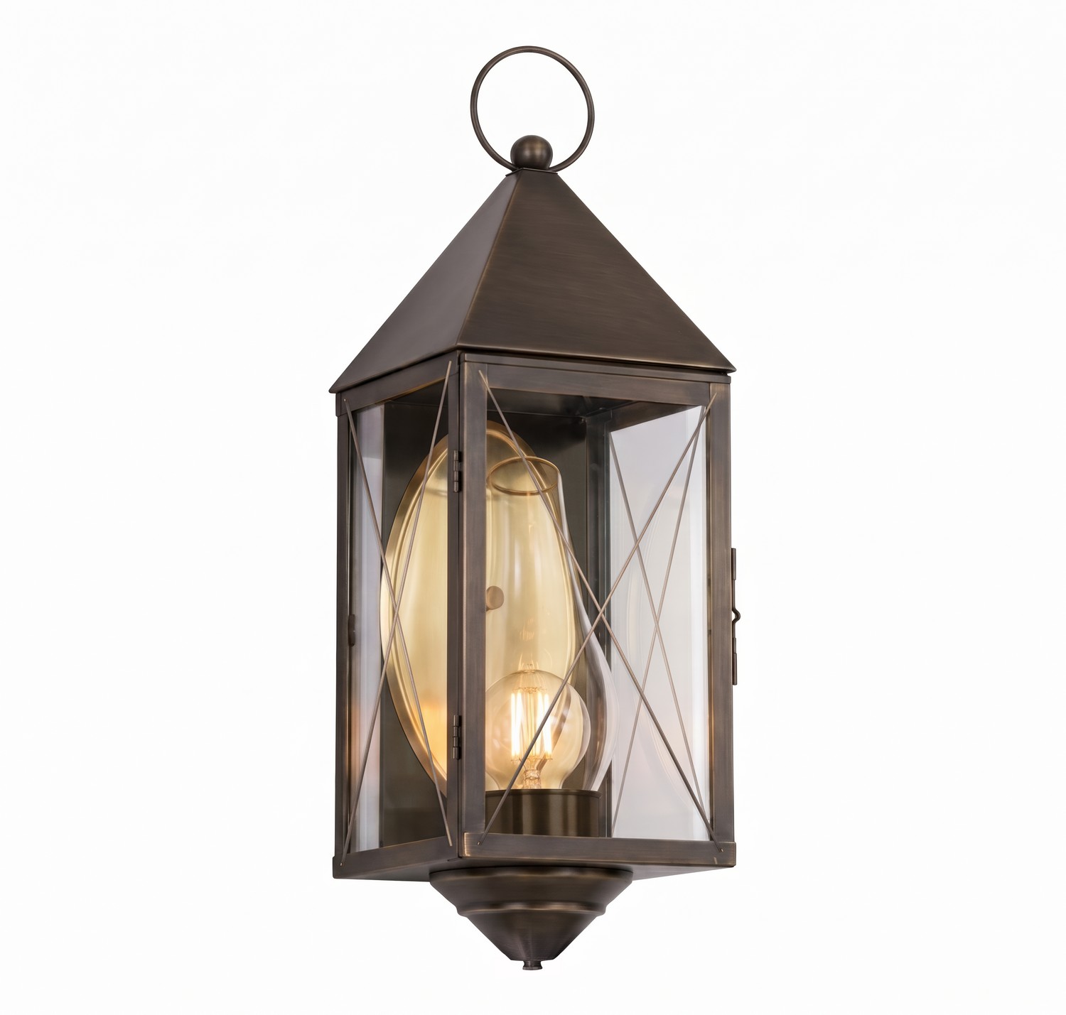 One Light Wall Sconce by Innovations - Ashford Collection, Dark Brass Finish - 9561-X-DB-CL-C
