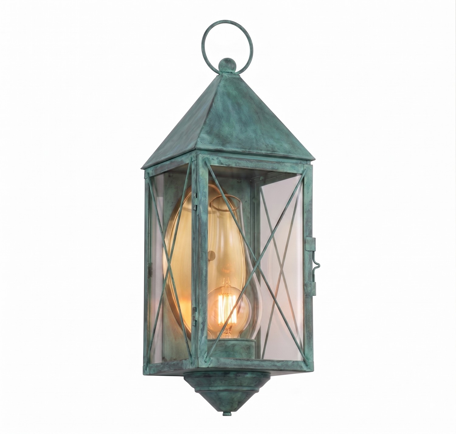 One Light Wall Sconce by Innovations - Ashford Collection, Verde Green Finish - 9561-X-VG-CL-C