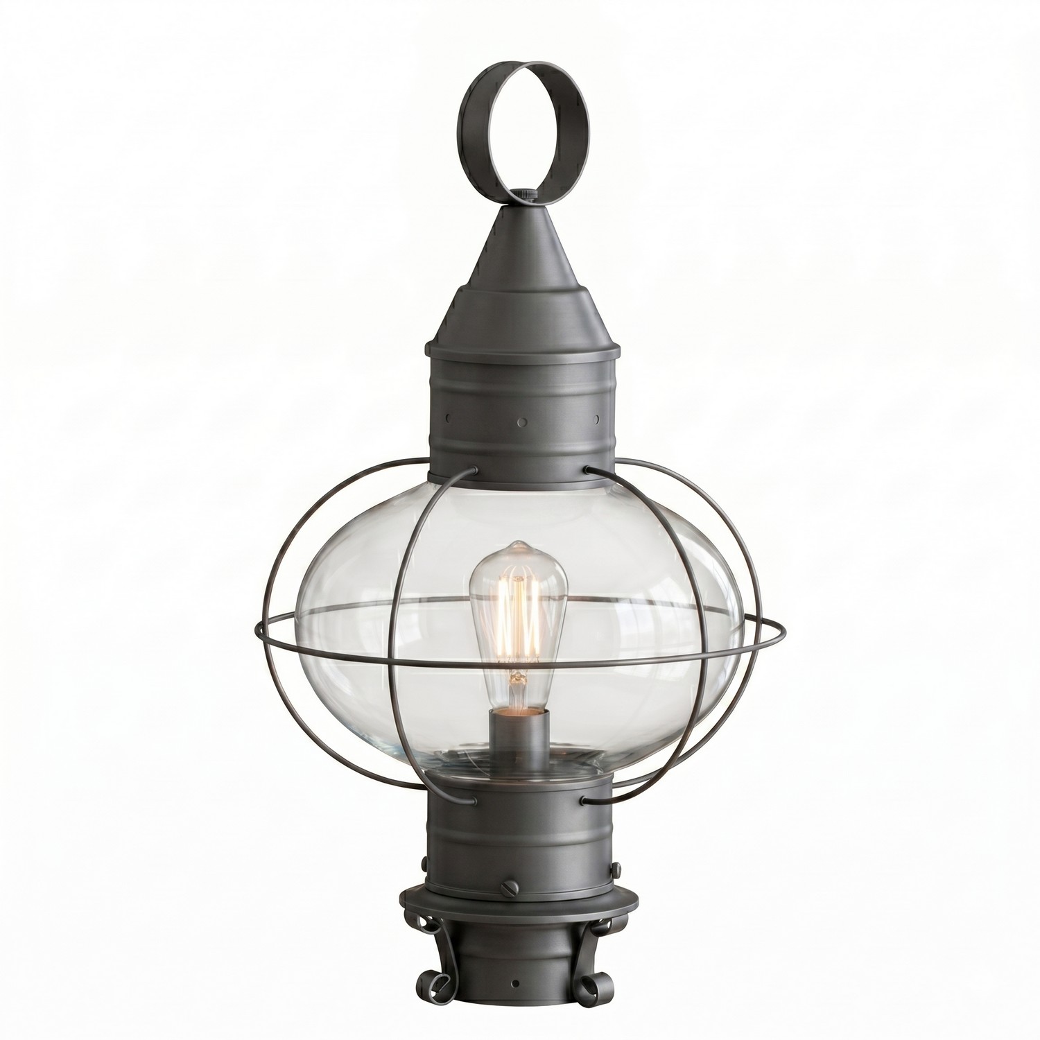 One Light Post Lantern by Innovations - Ellington Collection, Gunmetal Finish - 9610-GM-CL
