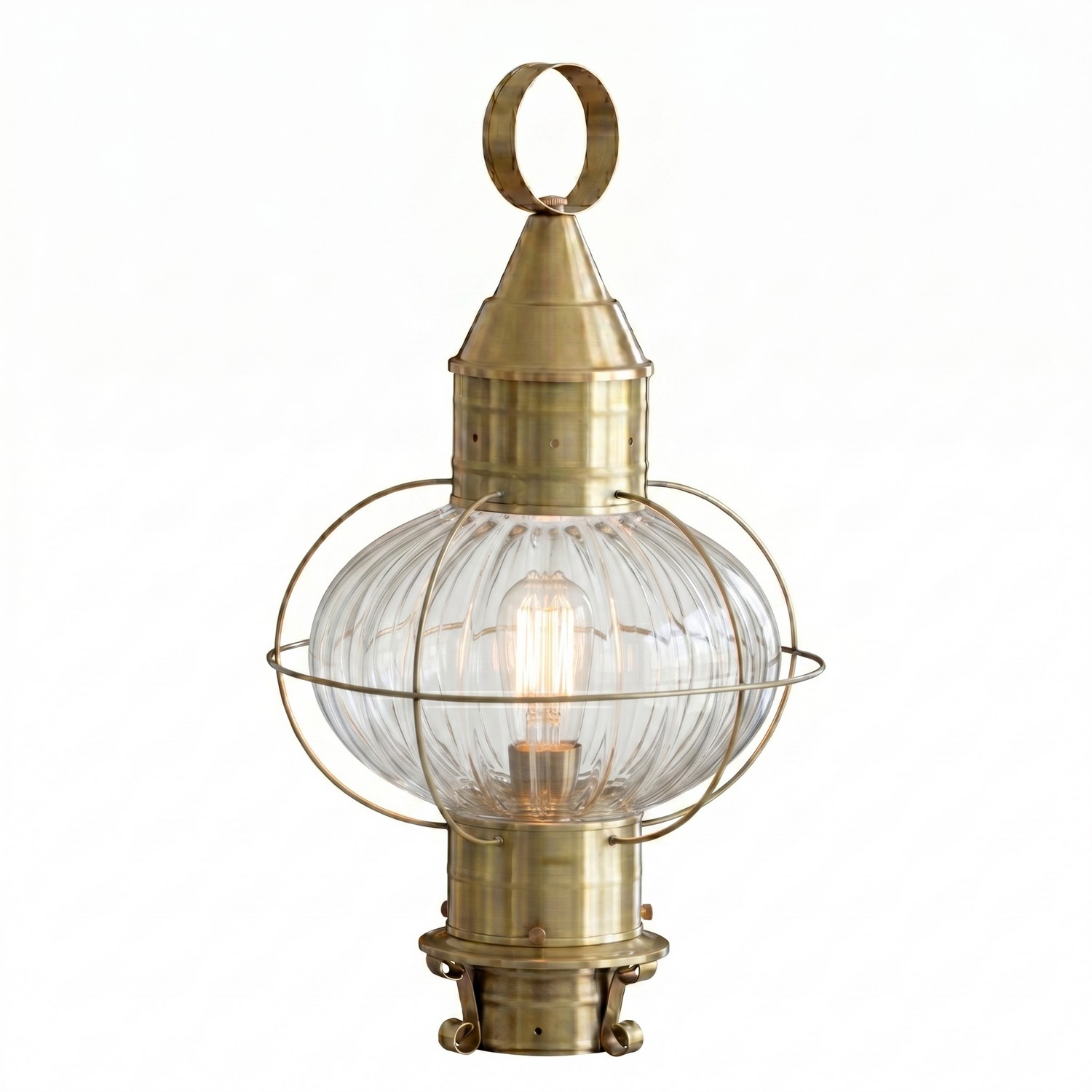 One Light Post Lantern by Innovations - Ellington Collection, Antique Brass Finish - 9610-AB-OPT