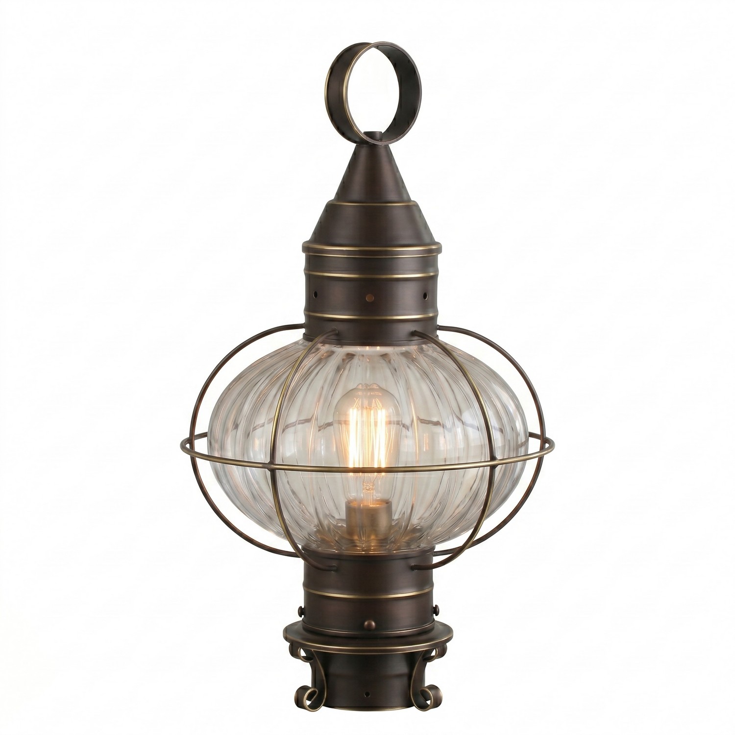 One Light Post Lantern by Innovations - Ellington Collection, Bronze Finish - 9610-BZ-OPT