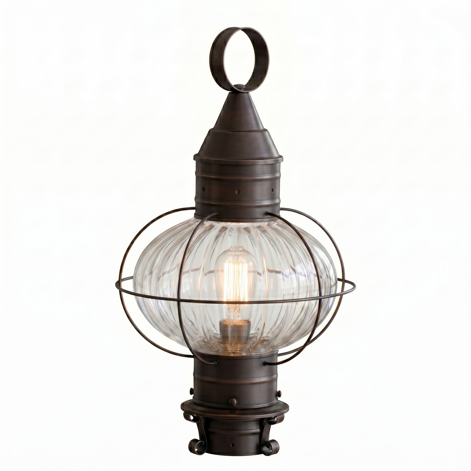One Light Post Lantern by Innovations - Ellington Collection, Dark Brass Finish - 9610-DB-OPT