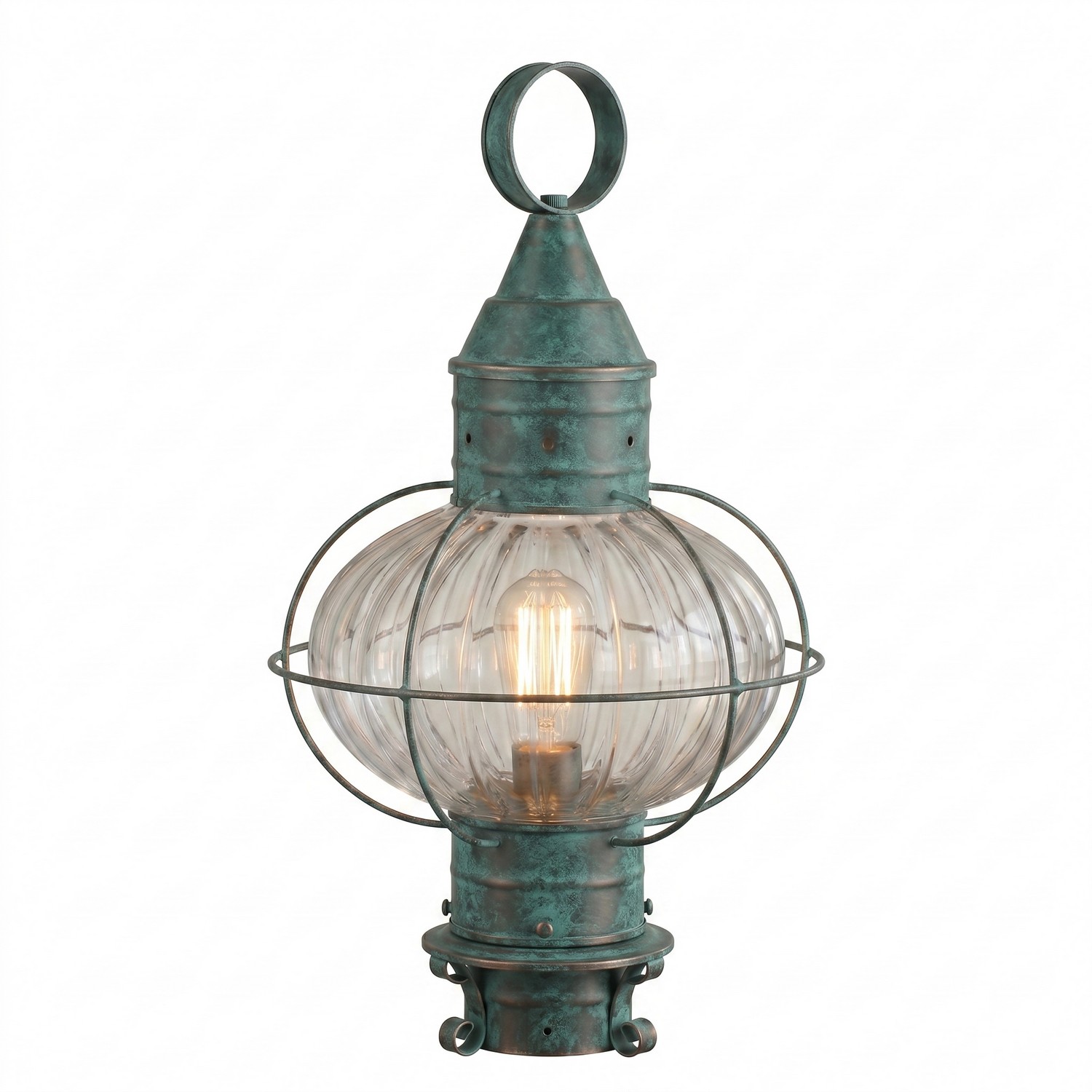 One Light Post Lantern by Innovations - Ellington Collection, Verde Green Finish - 9610-VG-OPT