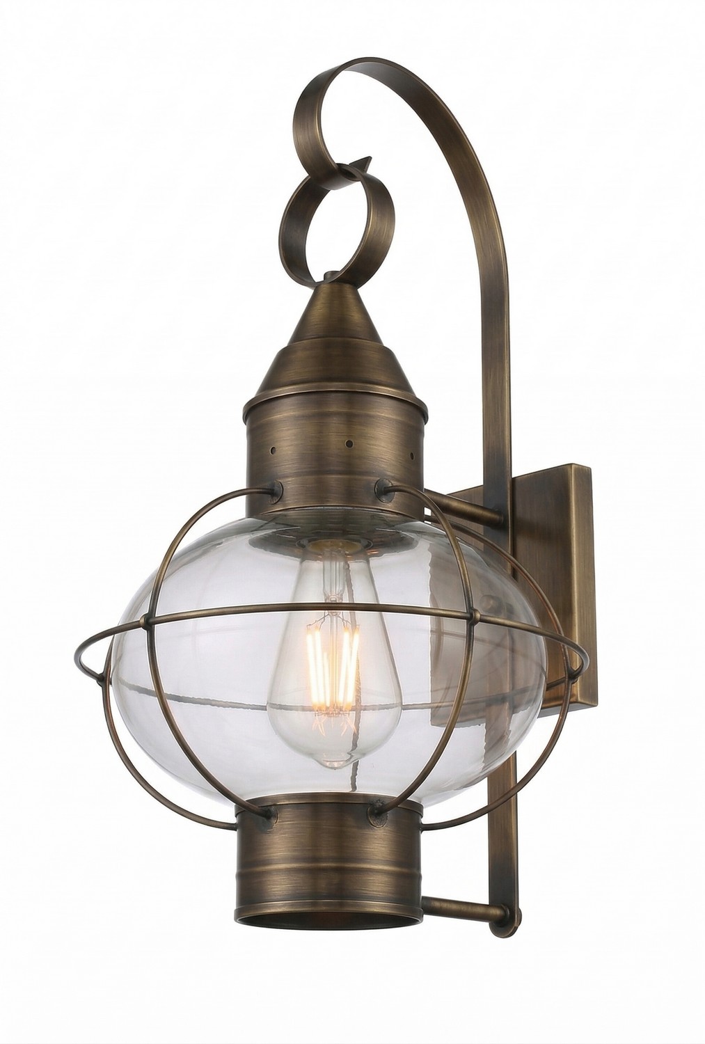 One Light Wall Sconce by Innovations - Ellington Collection, Dark Brass Finish - 9611-DB-CL