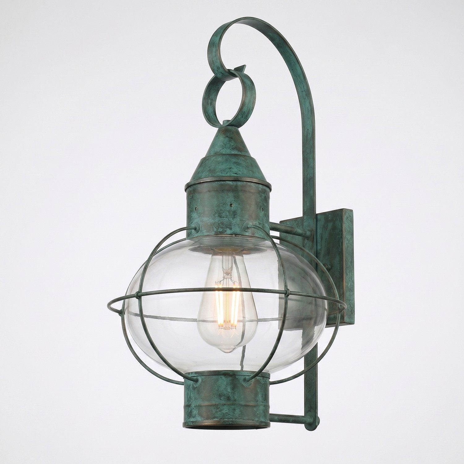 One Light Wall Sconce by Innovations - Ellington Collection, Verde Green Finish - 9611-VG-CL