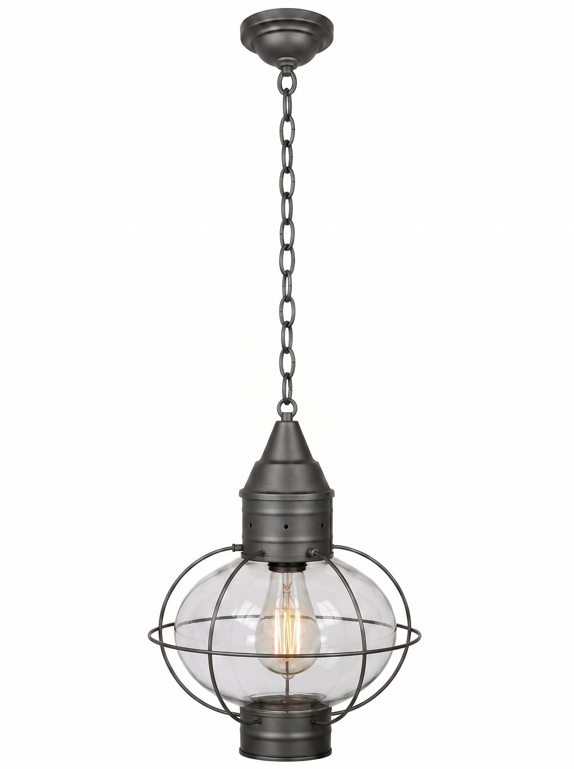One Light Pendant by Innovations - Ellington Collection, Gunmetal Finish - 9612-GM-CL