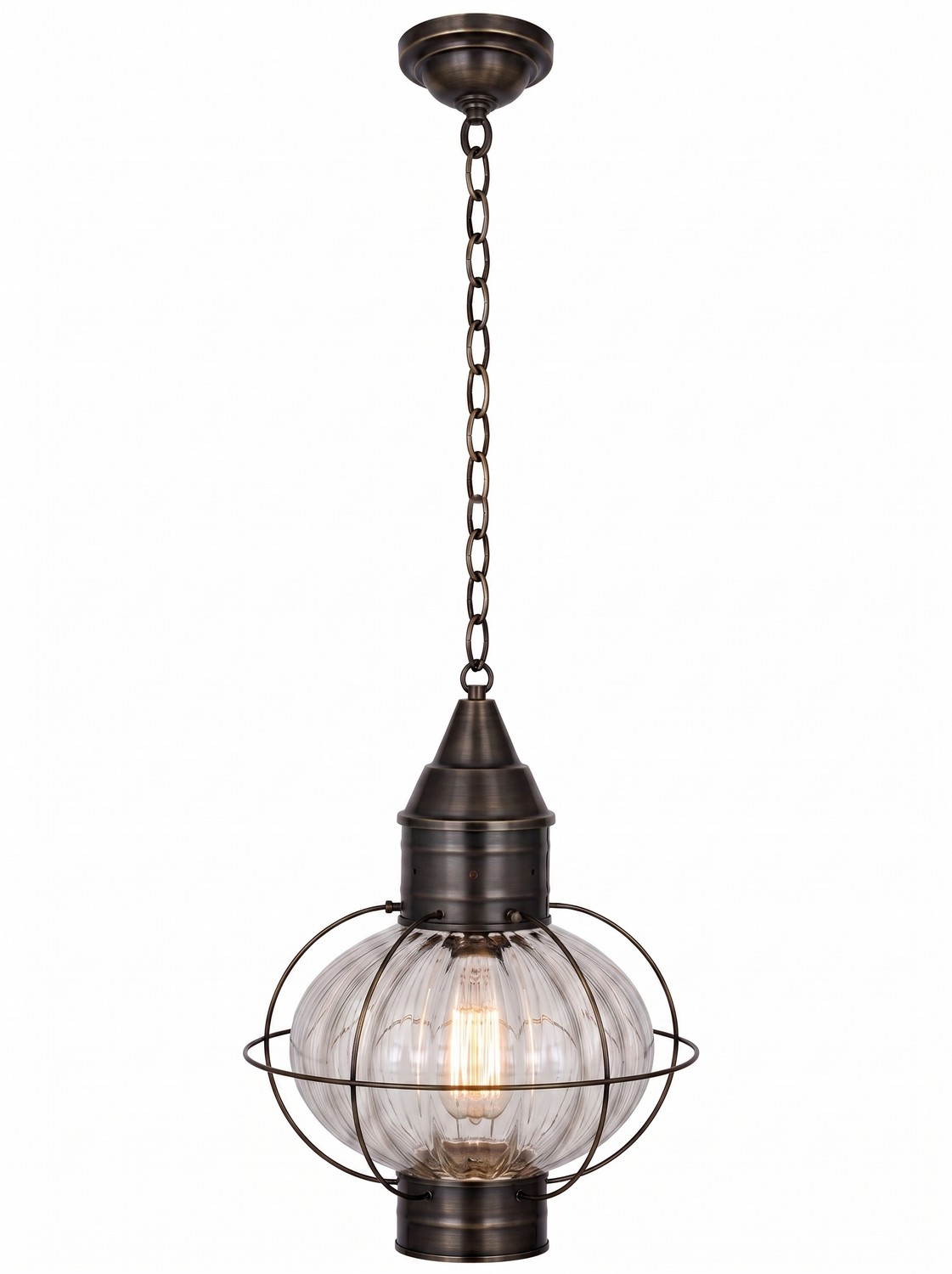 One Light Pendant by Innovations - Ellington Collection, Dark Brass Finish - 9612-DB-OPT