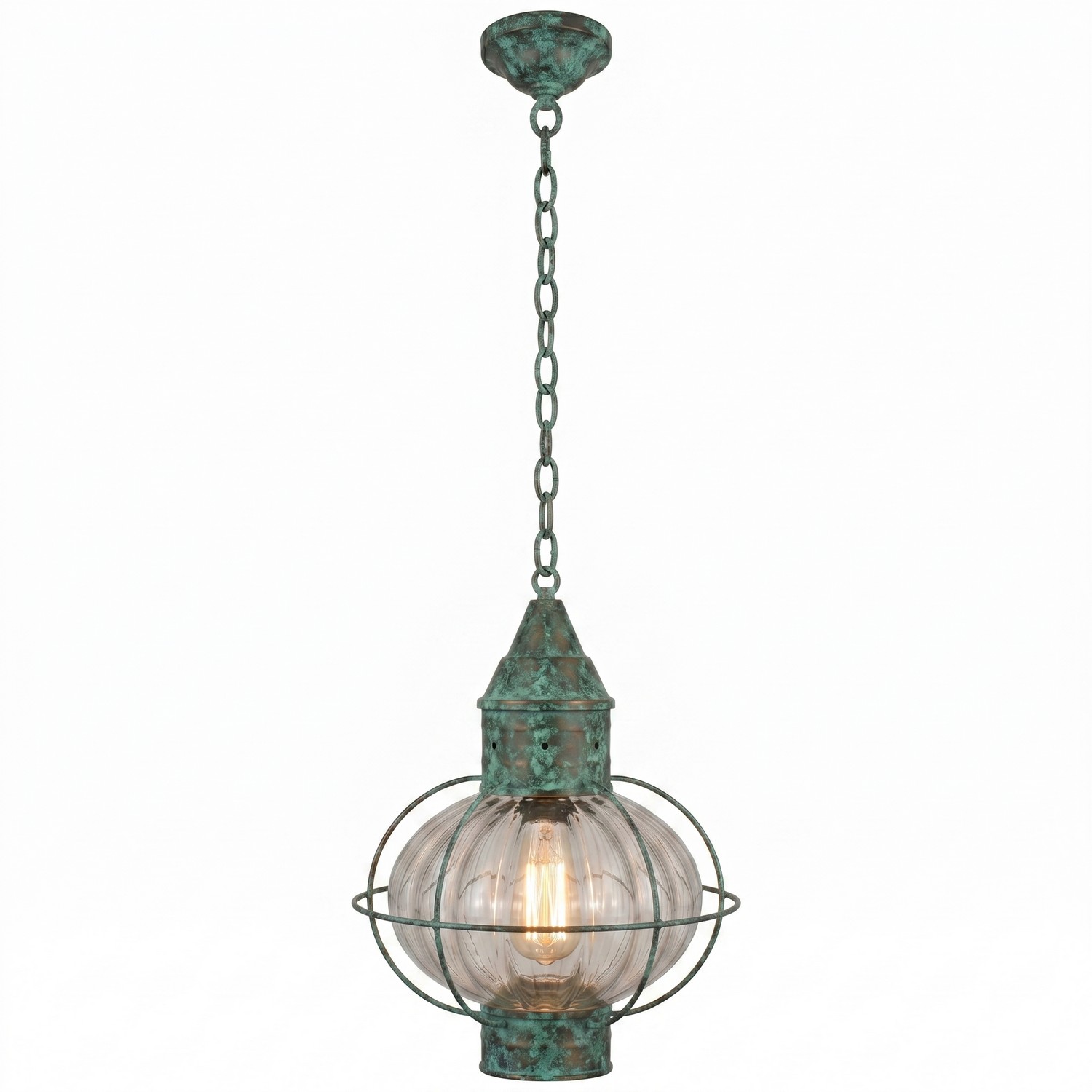 One Light Pendant by Innovations - Ellington Collection, Verde Green Finish - 9612-VG-OPT