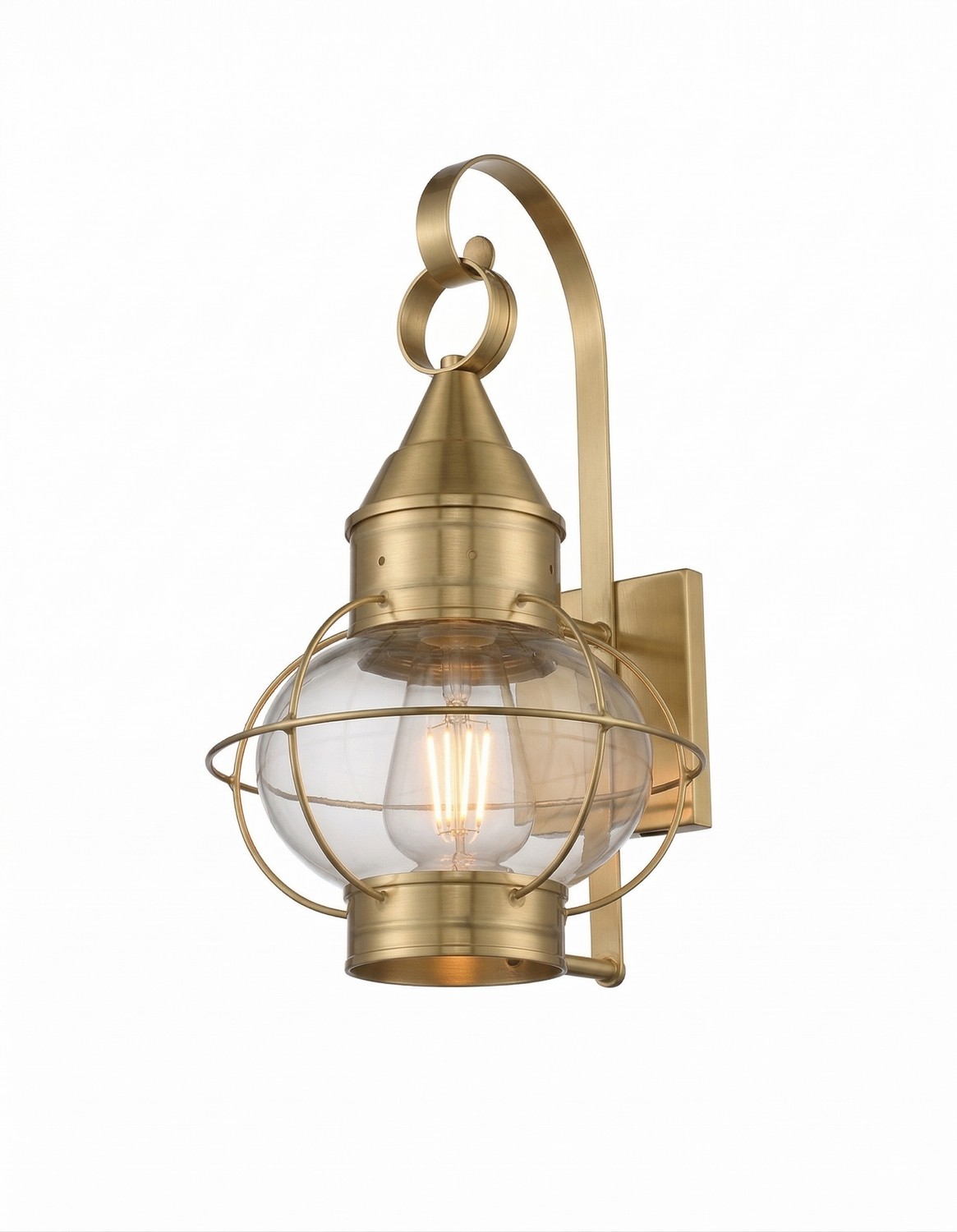 One Light Wall Sconce by Innovations - Ellington Collection, Antique Brass Finish - 9621-AB-CL