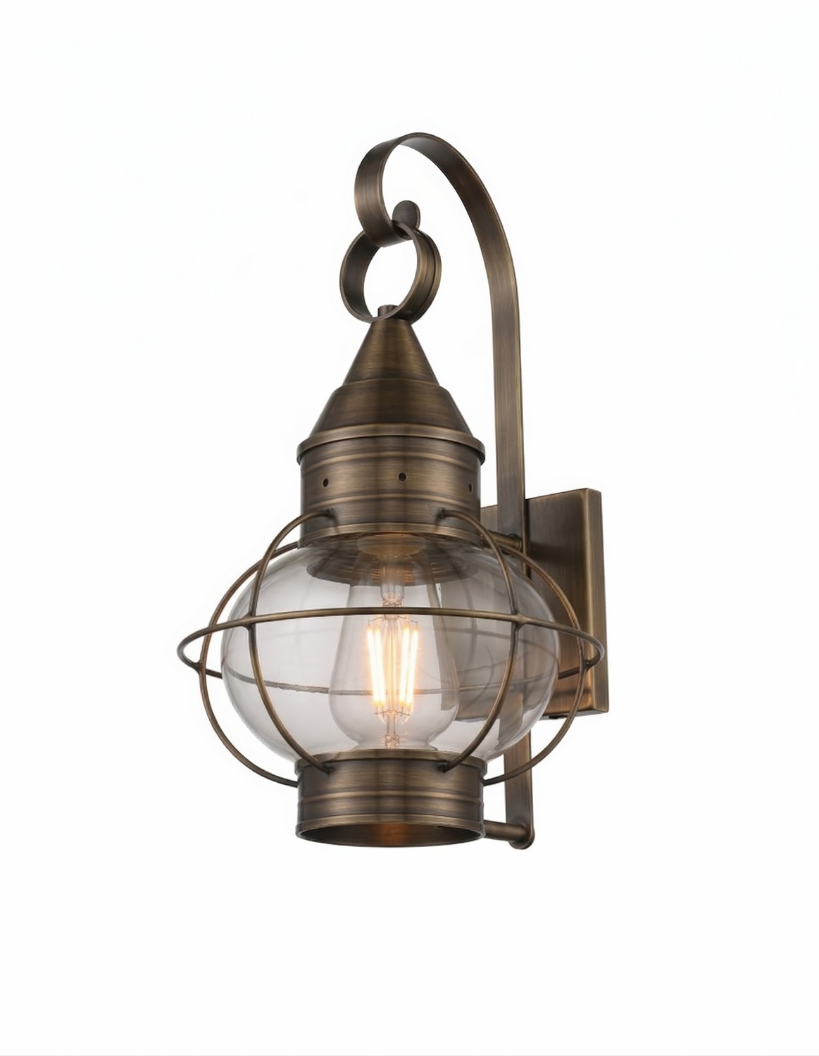 One Light Wall Sconce by Innovations - Ellington Collection, Dark Brass Finish - 9621-DB-CL