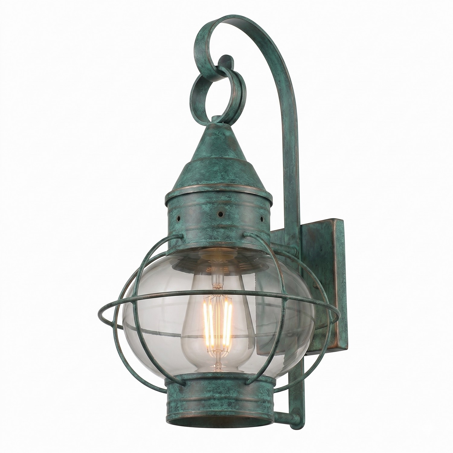 One Light Wall Sconce by Innovations - Ellington Collection, Verde Green Finish - 9621-VG-CL