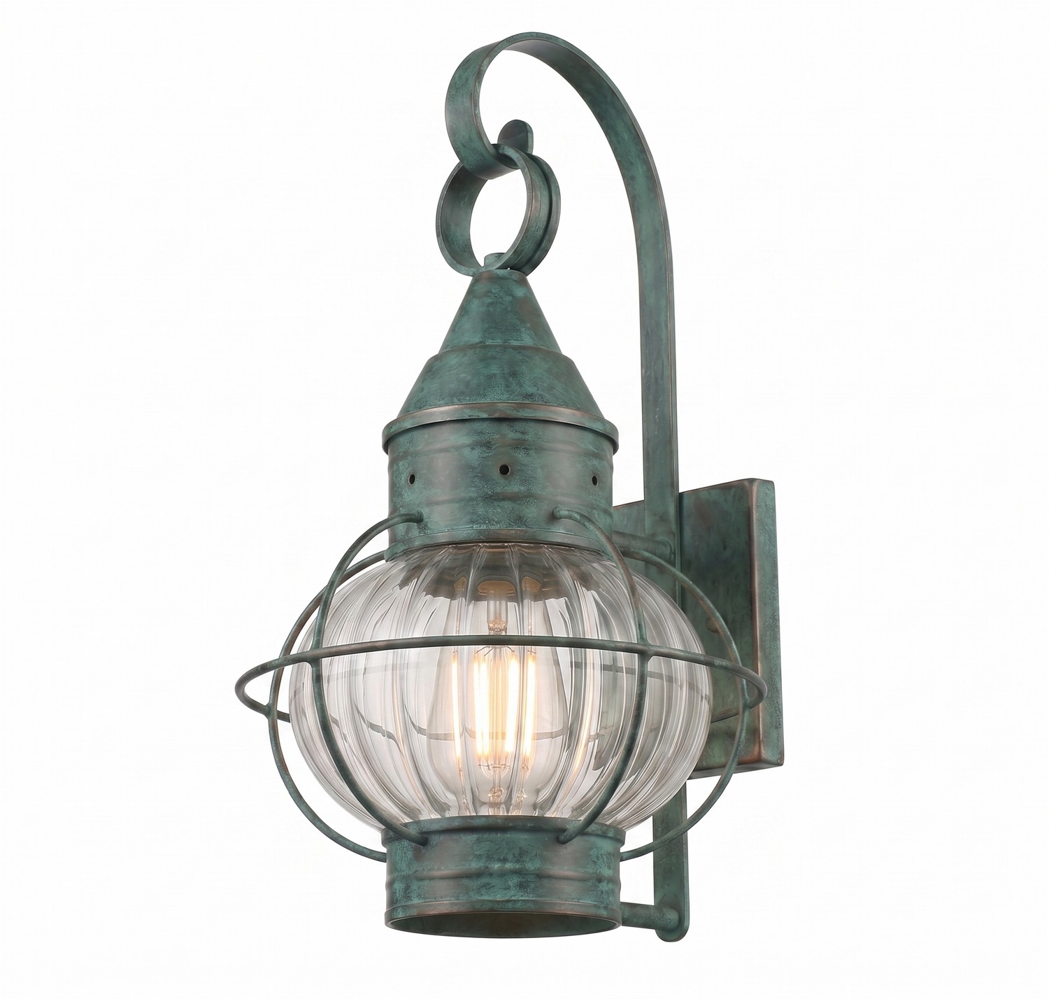 One Light Wall Sconce by Innovations - Ellington Collection, Verde Green Finish - 9621-VG-OPT