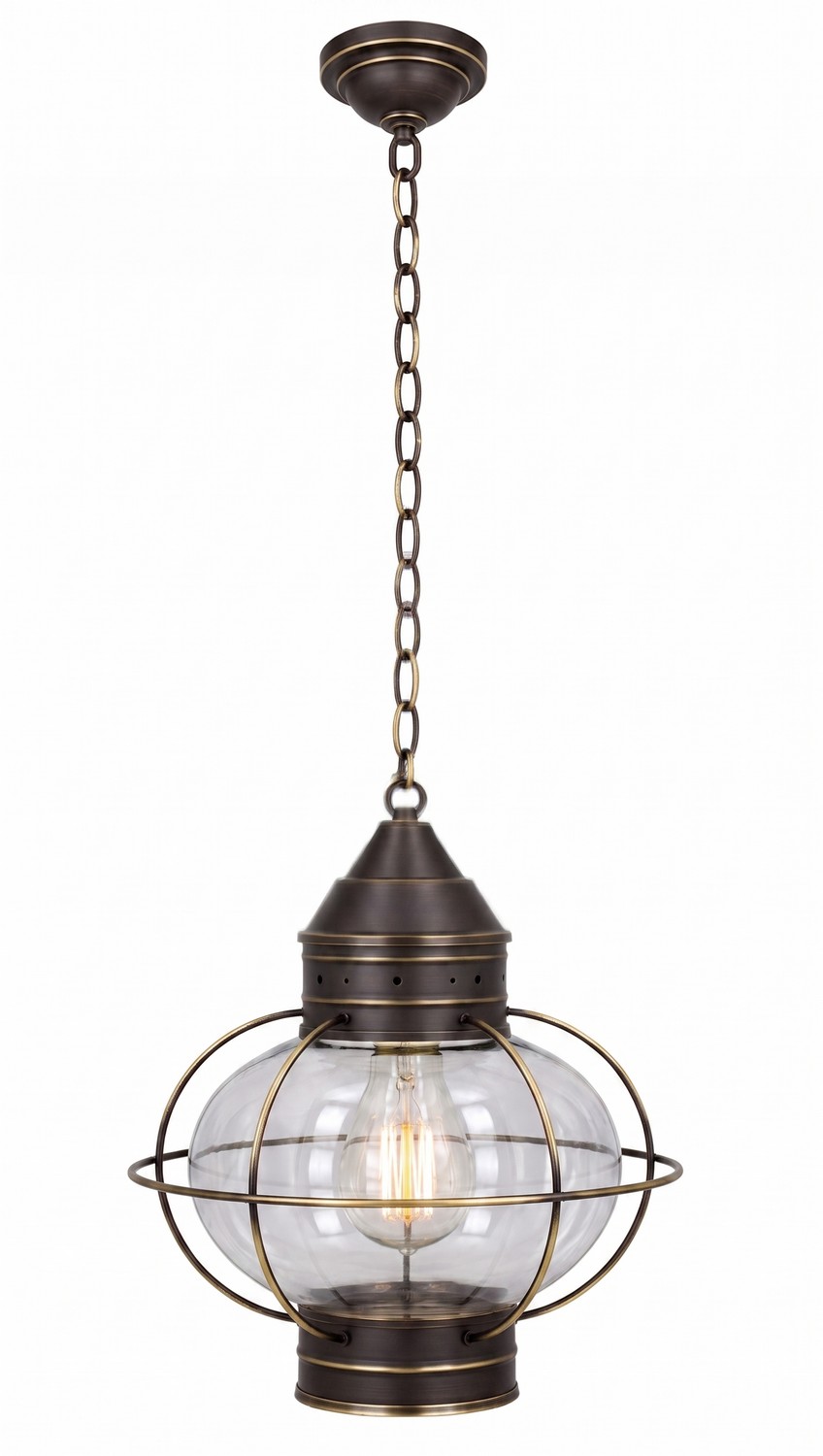 One Light Pendant by Innovations - Ellington Collection, Bronze Finish - 9622-BZ-CL