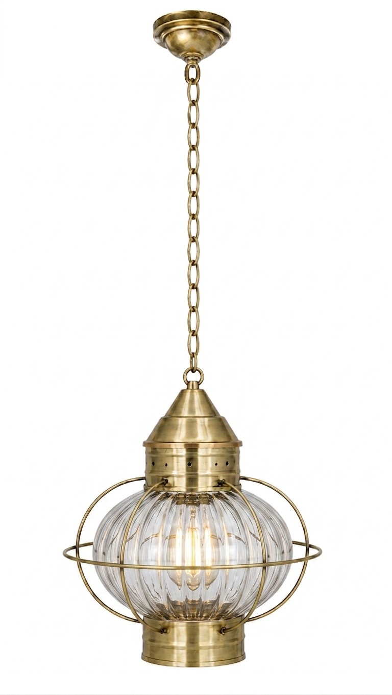 One Light Pendant by Innovations - Ellington Collection, Antique Brass Finish - 9622-AB-OPT