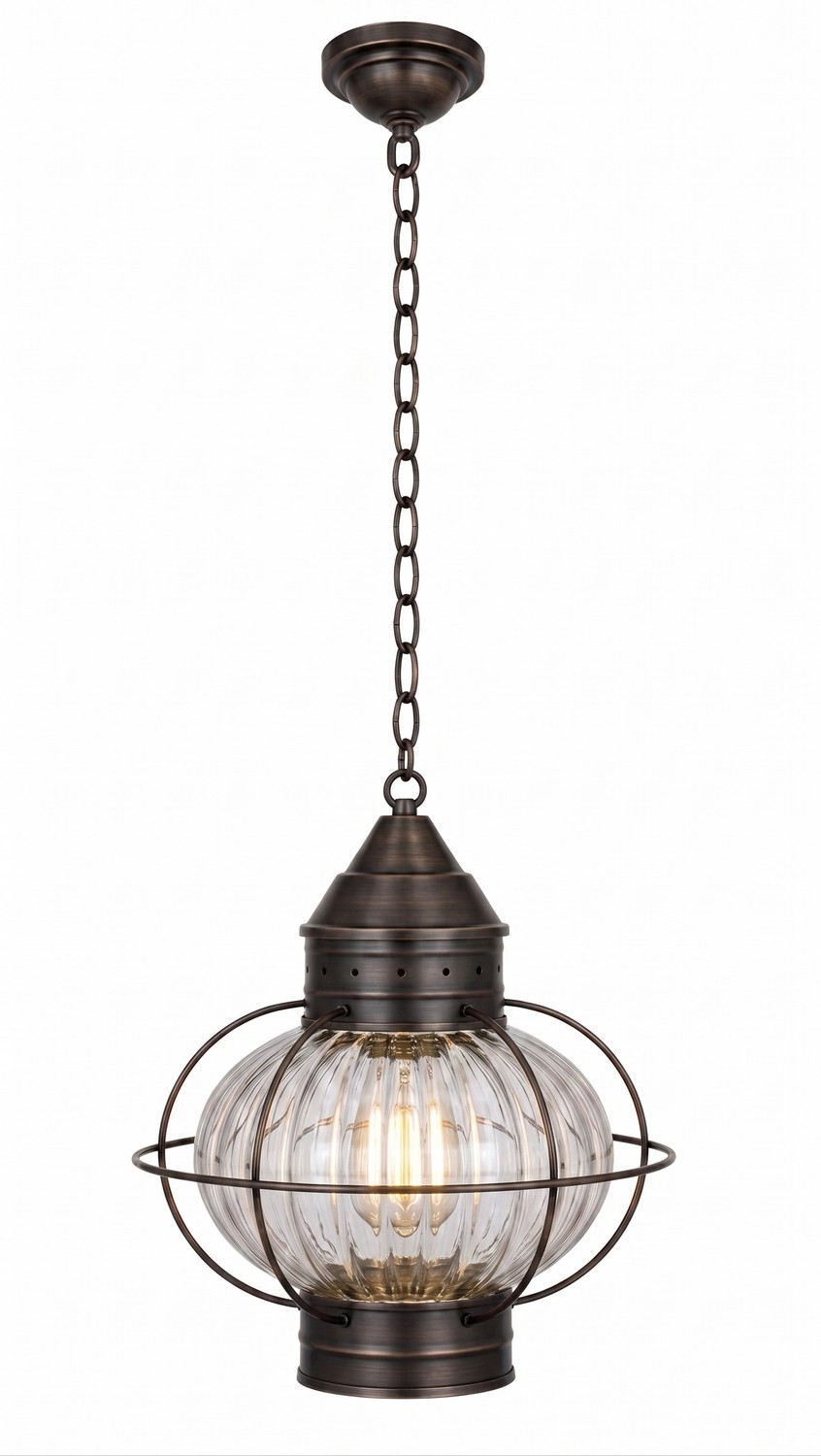 One Light Pendant by Innovations - Ellington Collection, Dark Brass Finish - 9622-DB-OPT