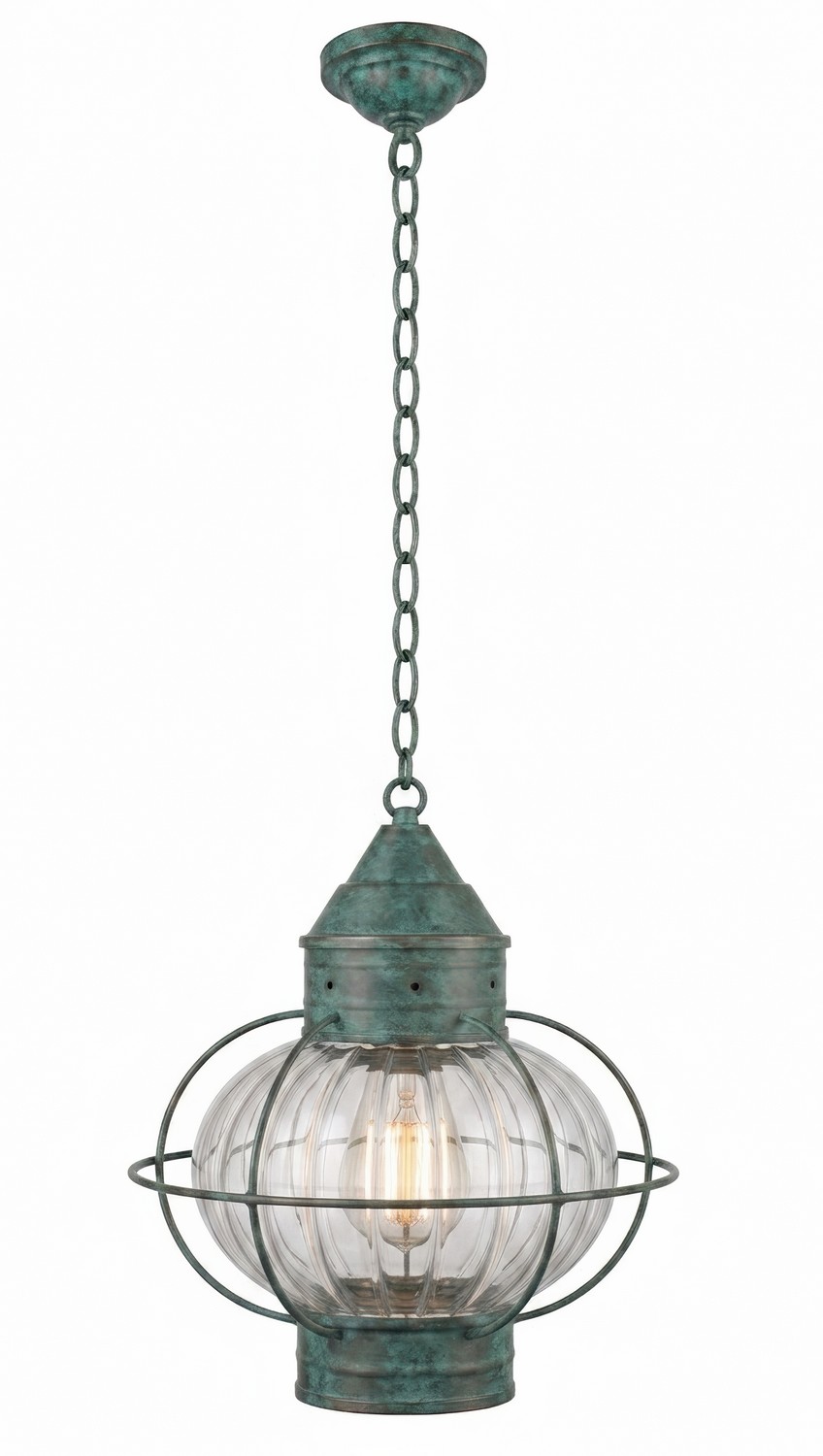 One Light Pendant by Innovations - Ellington Collection, Verde Green Finish - 9622-VG-OPT