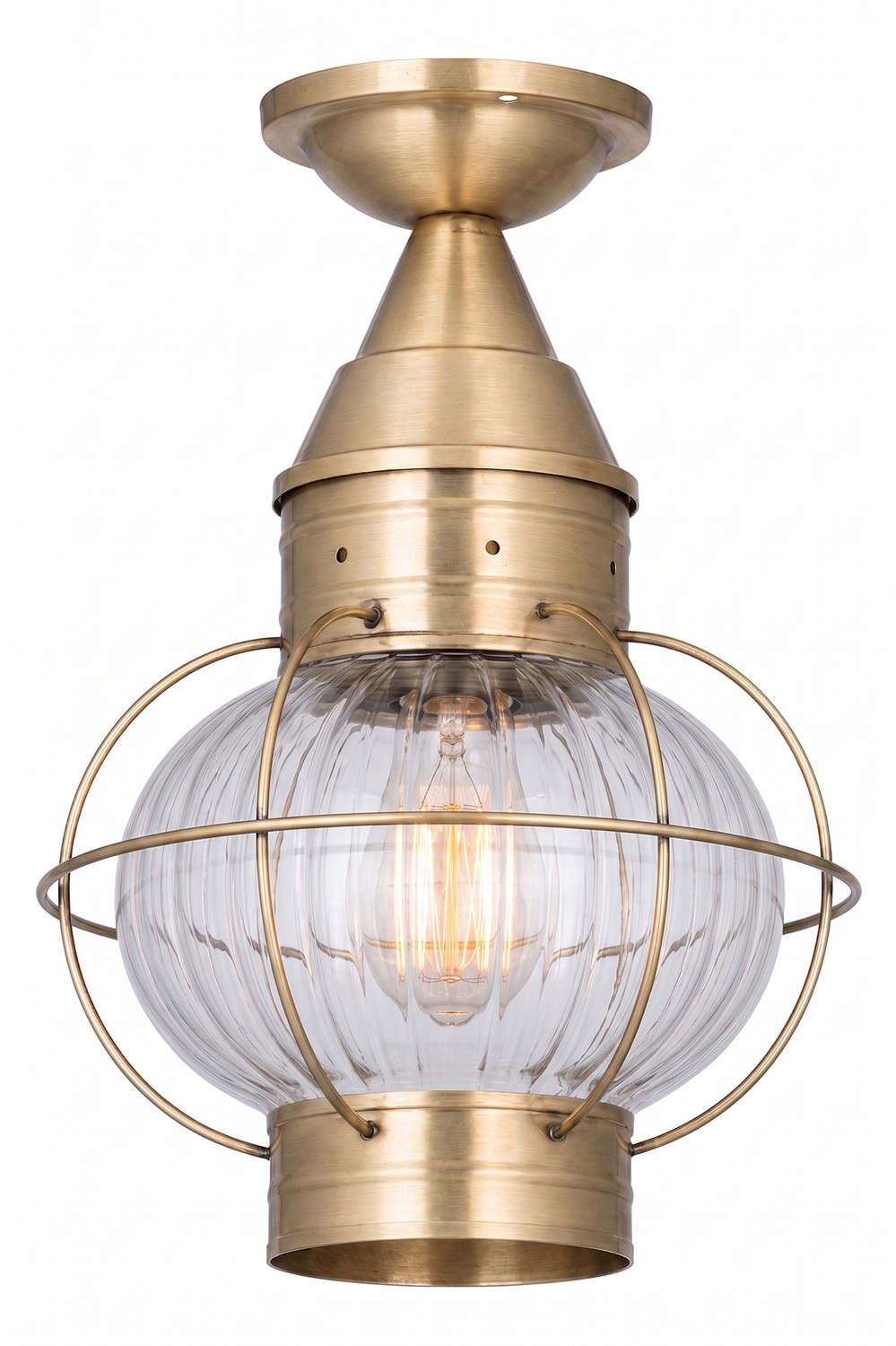 One Light Semi Flush Mount by Innovations - Ellington Collection, Antique Brass Finish - 9623-AB-OPT