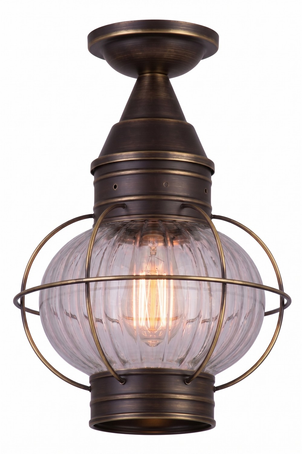 One Light Semi Flush Mount by Innovations - Ellington Collection, Bronze Finish - 9623-BZ-OPT