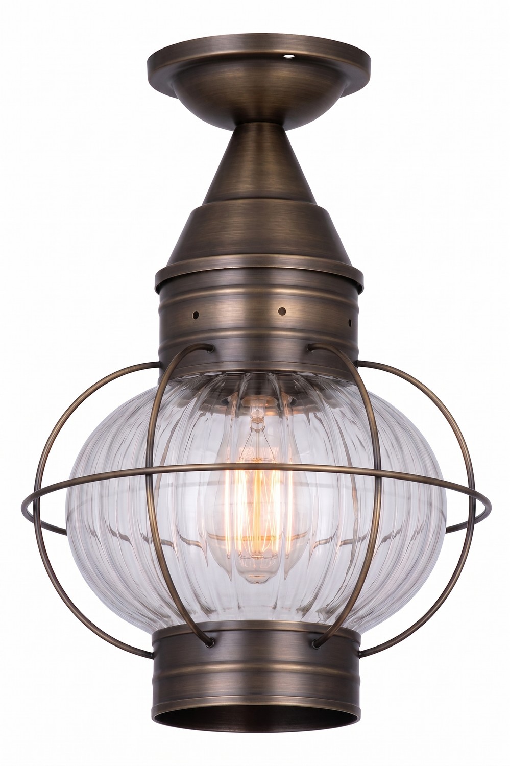 One Light Semi Flush Mount by Innovations - Ellington Collection, Dark Brass Finish - 9623-DB-OPT