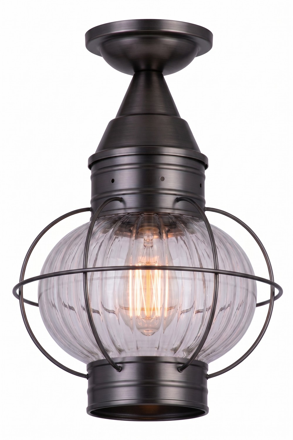 One Light Semi Flush Mount by Innovations - Ellington Collection, Gunmetal Finish - 9623-GM-OPT