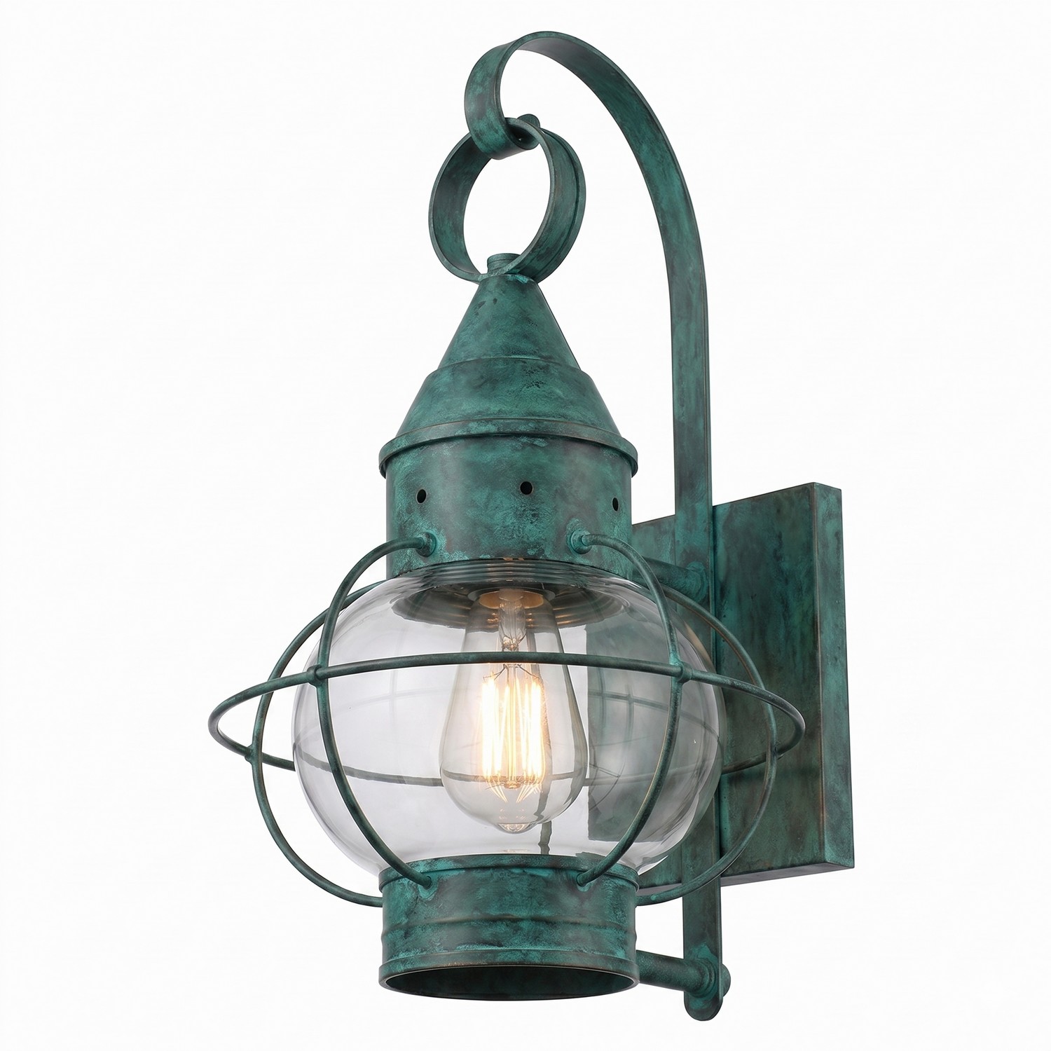One Light Wall Sconce by Innovations - Ellington Collection, Verde Green Finish - 9631-VG-CL