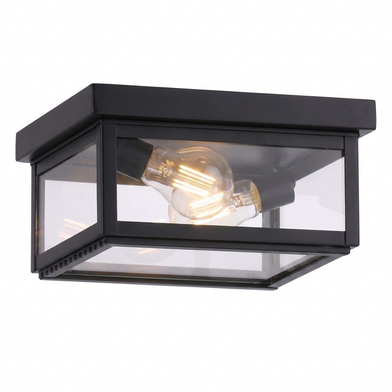 Two Light Semi Flush Mount by Innovations - Branford Collection, Matte Black Finish - 91122-BK-CL