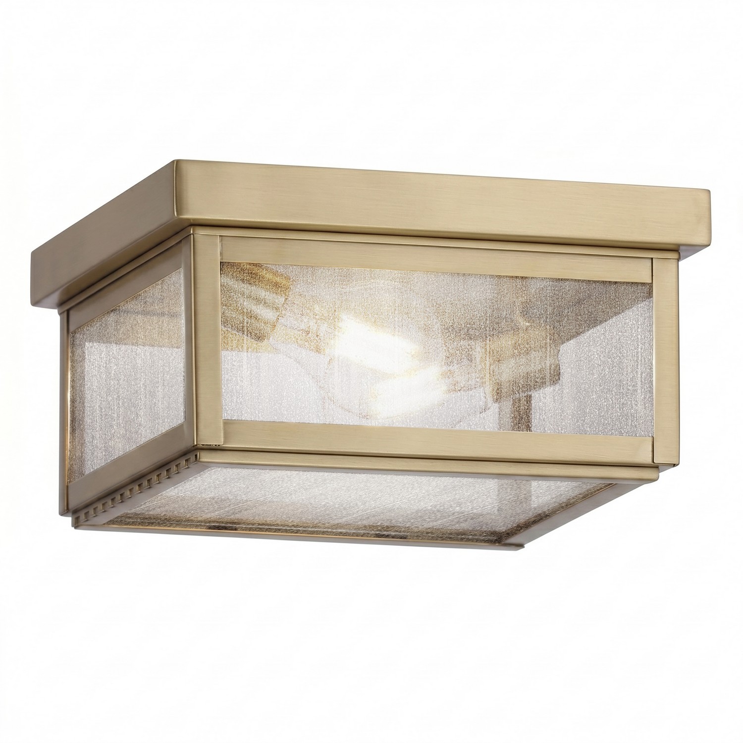 Two Light Semi Flush Mount by Innovations - Branford Collection, Antique Brass Finish - 91122-AB-SDY