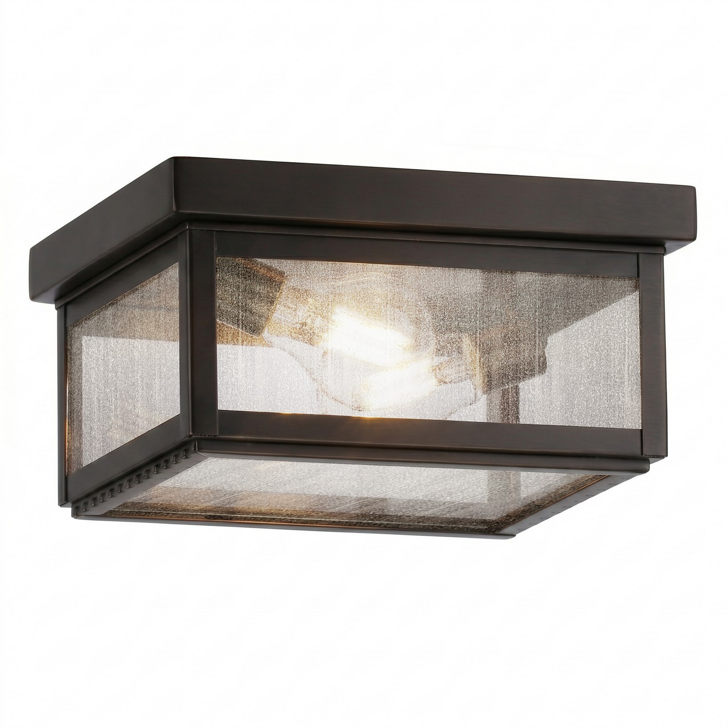 Two Light Semi Flush Mount by Innovations - Branford Collection, Dark Brass Finish - 91122-DB-SDY