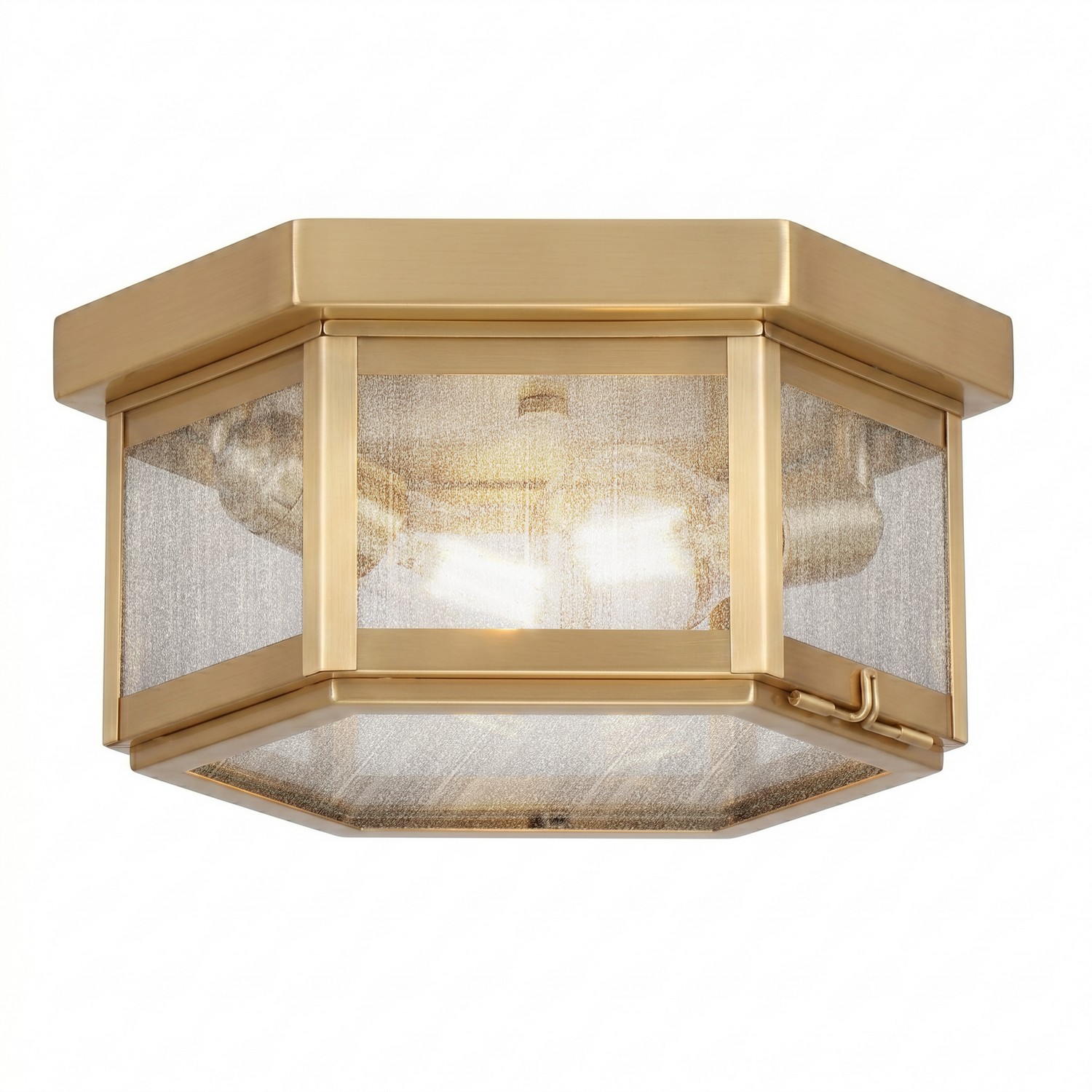 Two Light Semi Flush Mount by Innovations - Branford Collection, Antique Brass Finish - 91132-AB-SDY