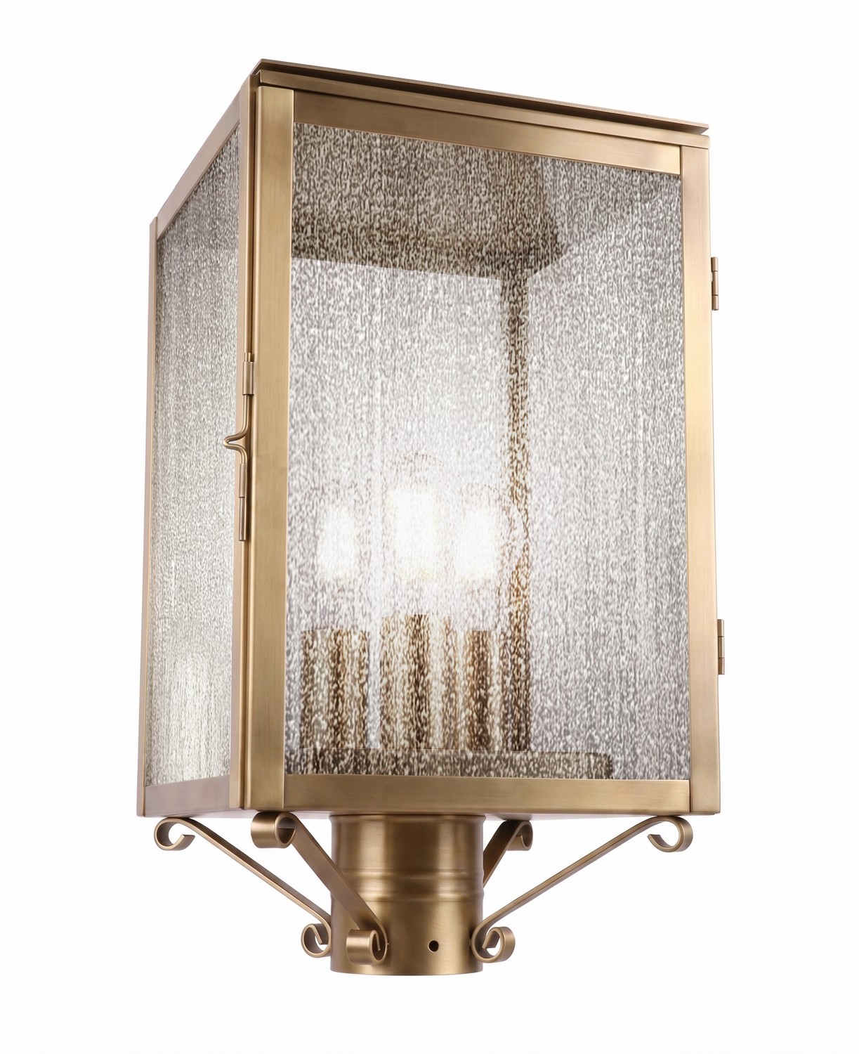 Three Light Post Lantern by Innovations - Westbrook Collection, Antique Brass Finish - 94510-AB-SDY
