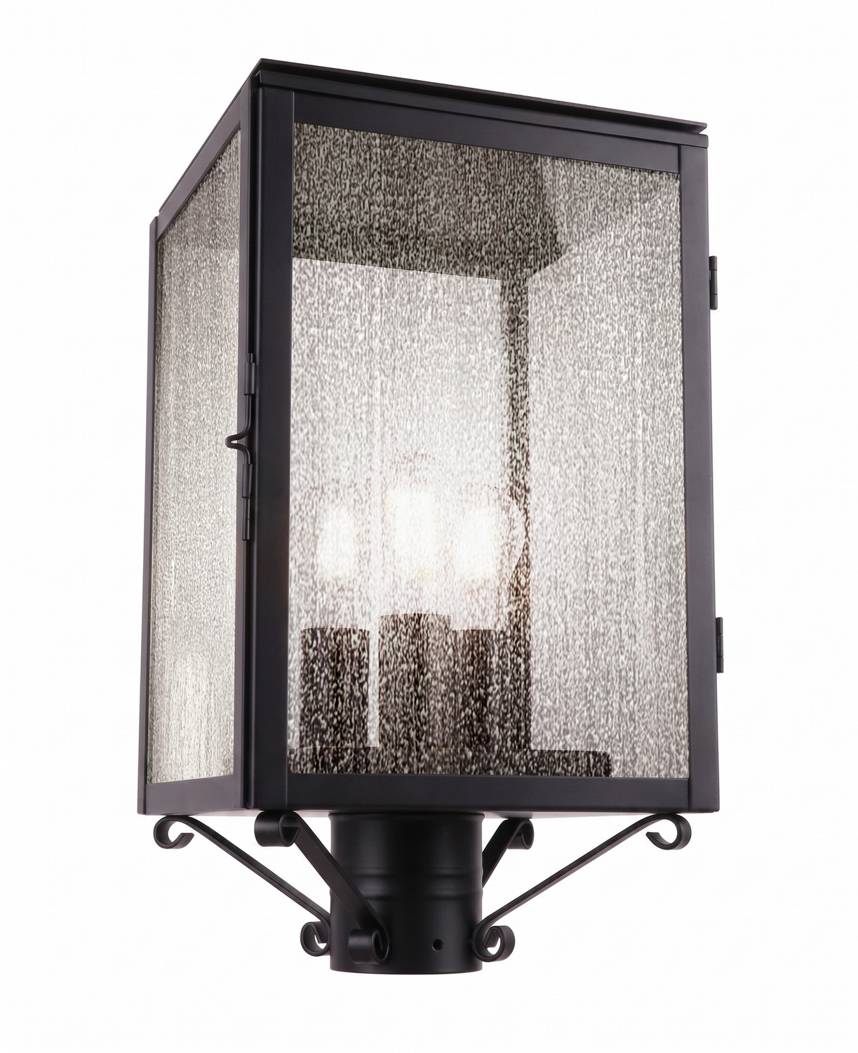 Three Light Post Lantern by Innovations - Westbrook Collection, Matte Black Finish - 94510-BK-SDY