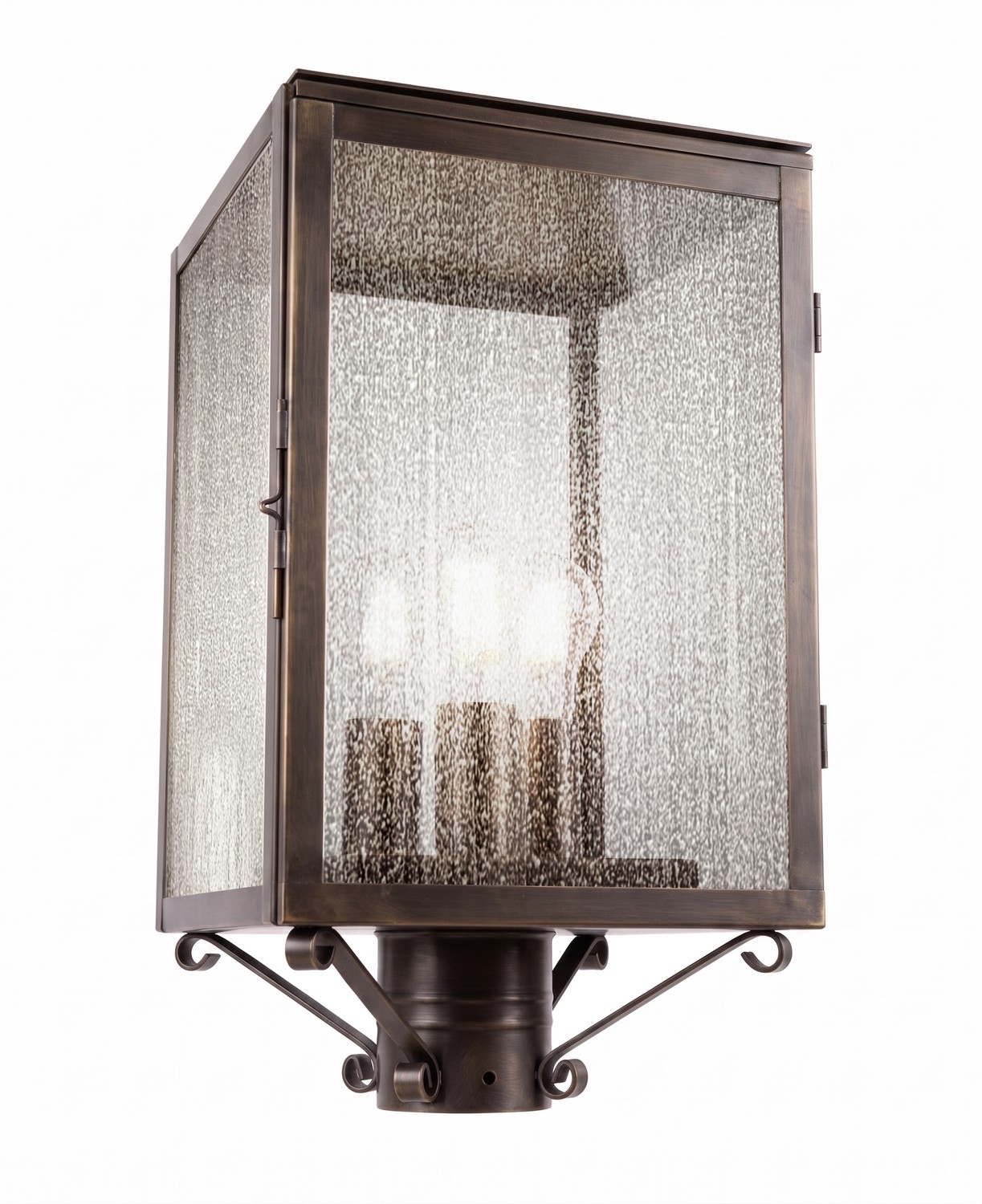 Three Light Post Lantern by Innovations - Westbrook Collection, Dark Brass Finish - 94510-DB-SDY