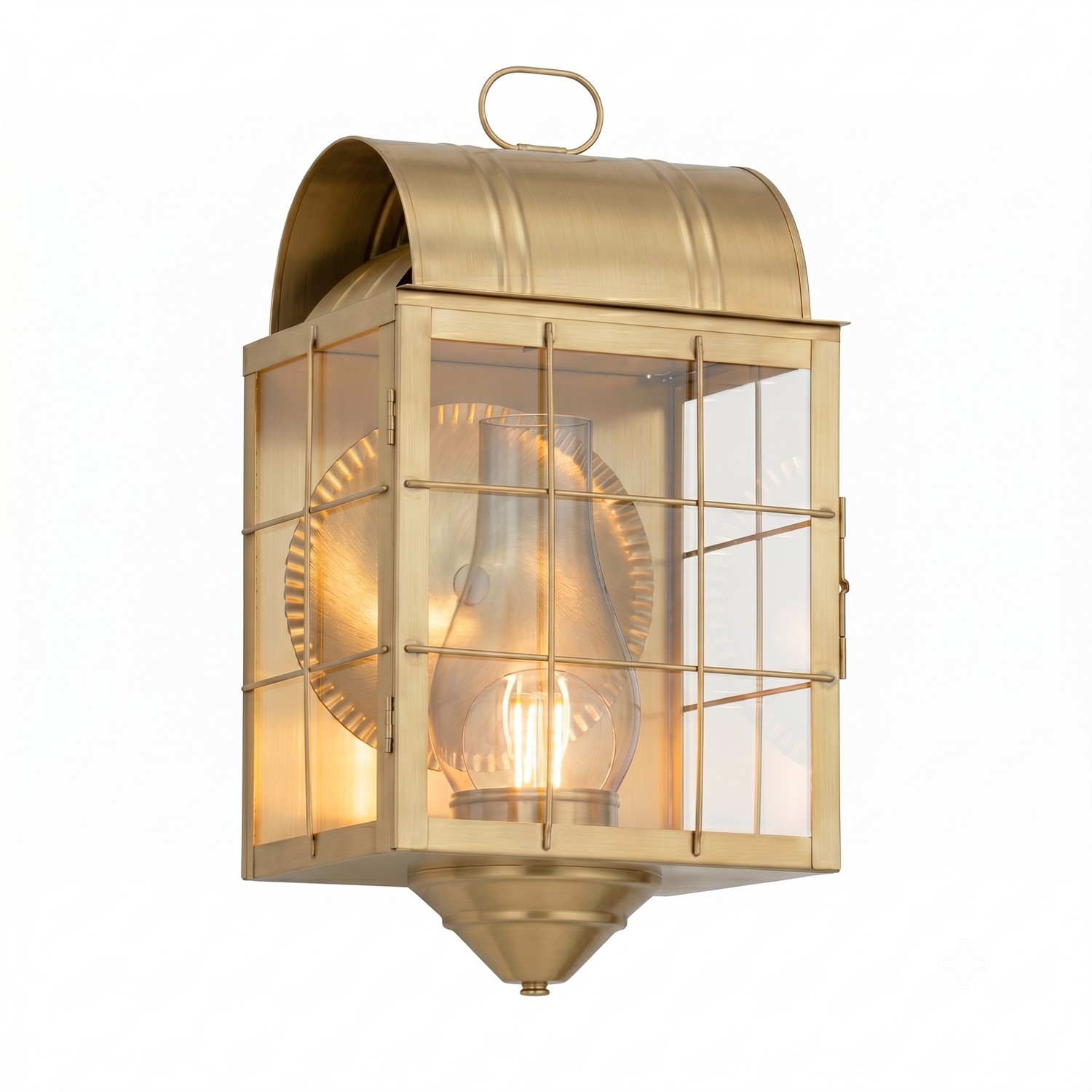 One Light Wall Sconce by Innovations - Durham Collection, Antique Brass Finish - 9111-H-AB-CL-C