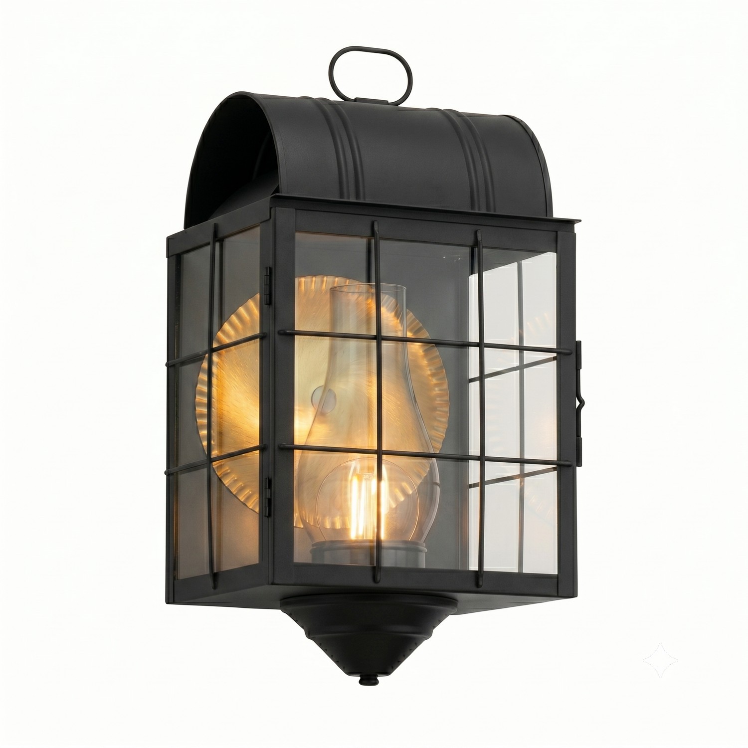 One Light Wall Sconce by Innovations - Durham Collection, Matte Black Finish - 9111-H-BK-CL-C