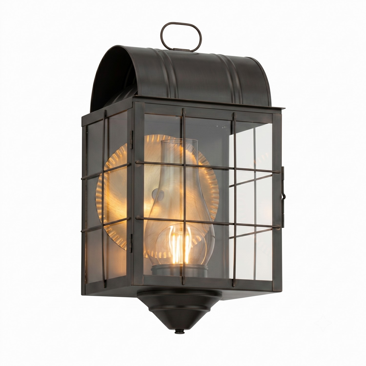 One Light Wall Sconce by Innovations - Durham Collection, Dark Brass Finish - 9111-H-DB-CL-C