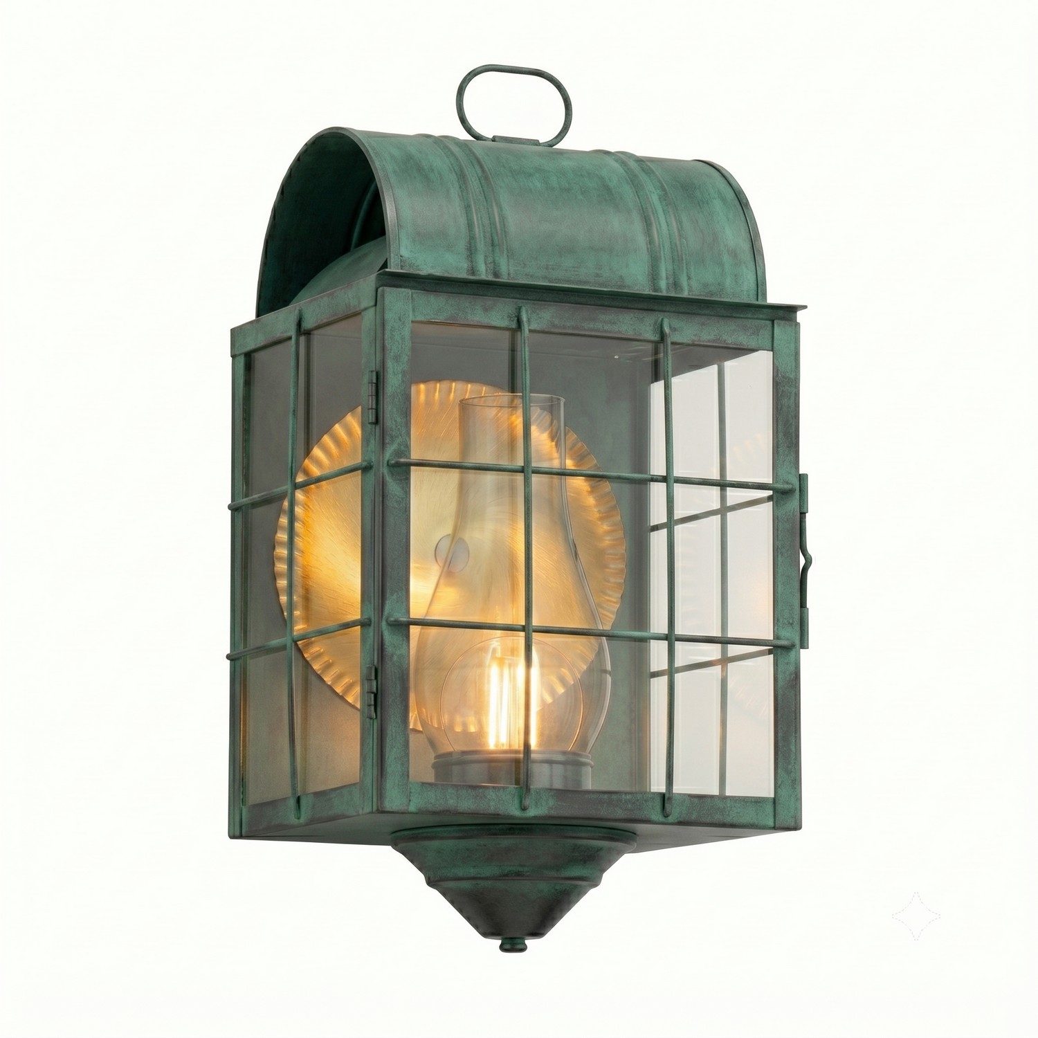One Light Wall Sconce by Innovations - Durham Collection, Verde Green Finish - 9111-H-VG-CL-C