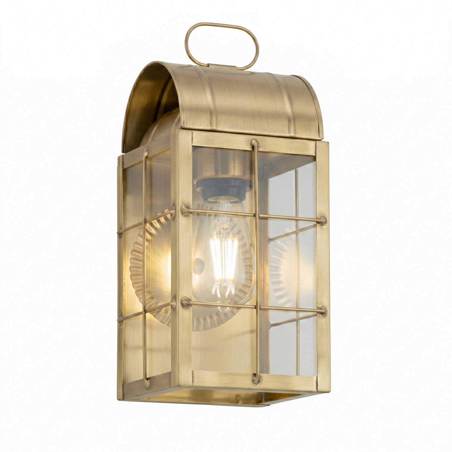 One Light Wall Sconce by Innovations - Durham Collection, Antique Brass Finish - 9121-H-AB-CL