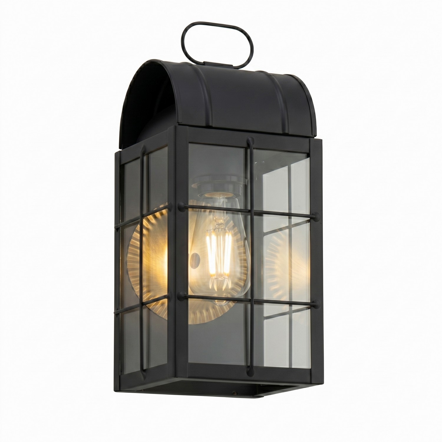 One Light Wall Sconce by Innovations - Durham Collection, Matte Black Finish - 9121-H-BK-CL
