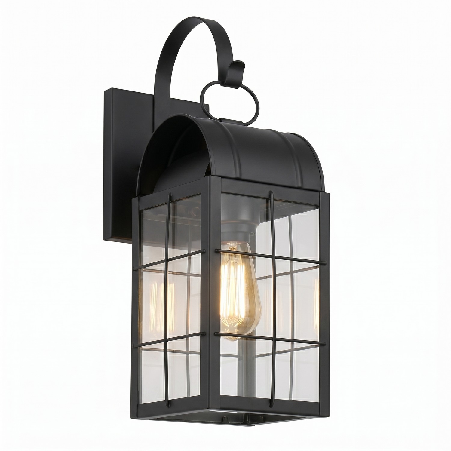 One Light Wall Sconce by Innovations - Durham Collection, Matte Black Finish - 9121P-H-BK-CL
