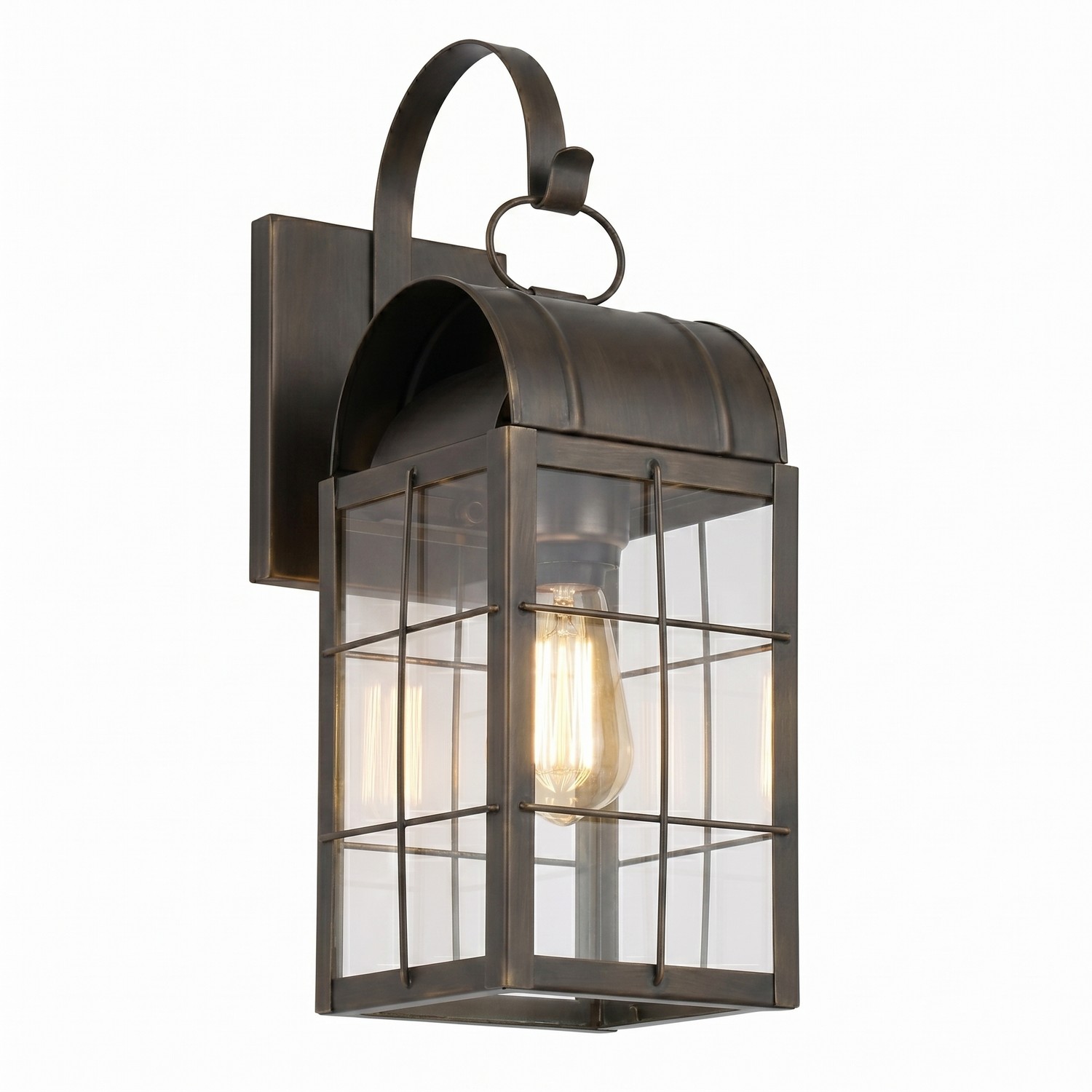 One Light Wall Sconce by Innovations - Durham Collection, Dark Brass Finish - 9121P-H-DB-CL